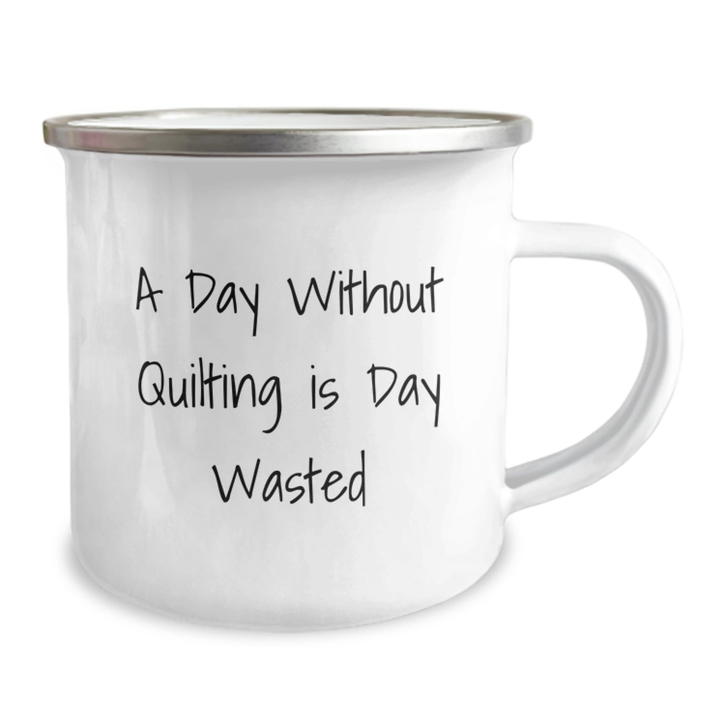 Quilting Gifts from Friends for Women - A Day Without Quilting Is Day Wasted, Funny Camping Mug for Valentine's - Image 2