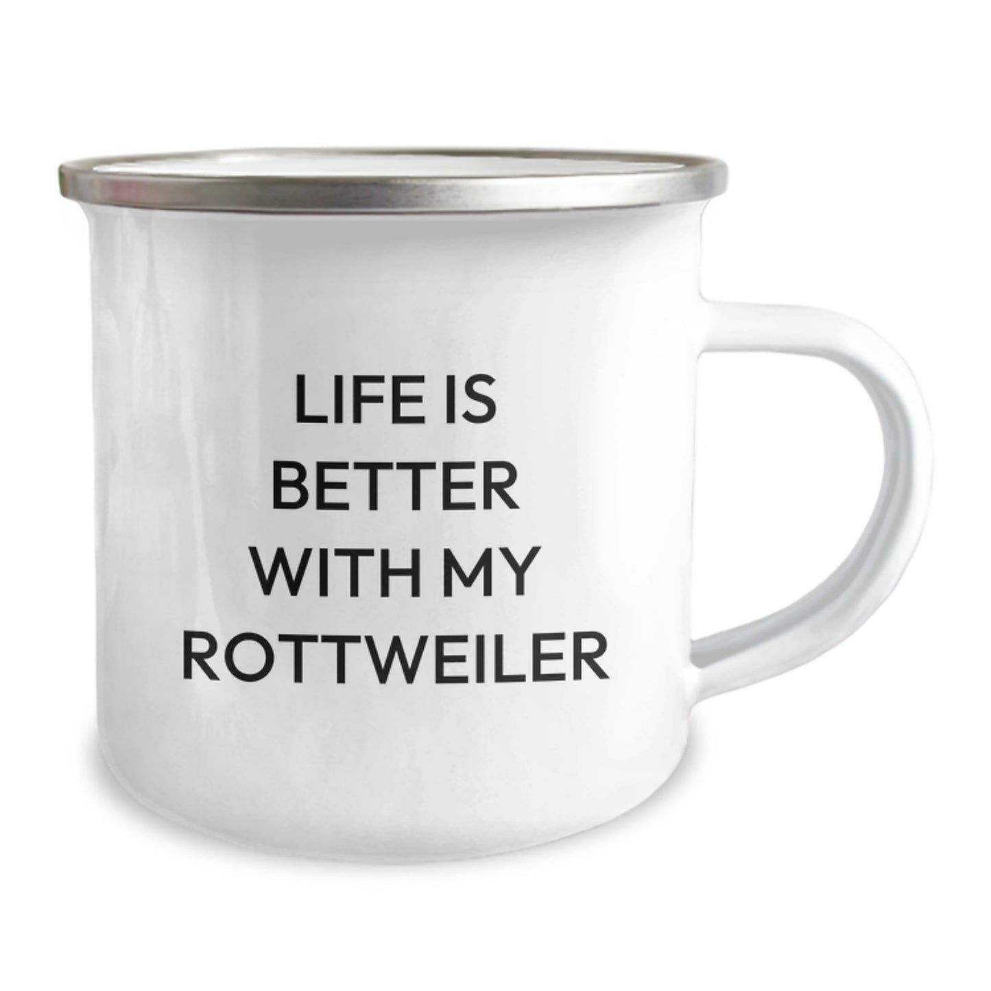 Rottweiler Dog Lover Gifts from Men for Rottweiler Dog Owners on Valentine's Funny Camping Mug - Image 2