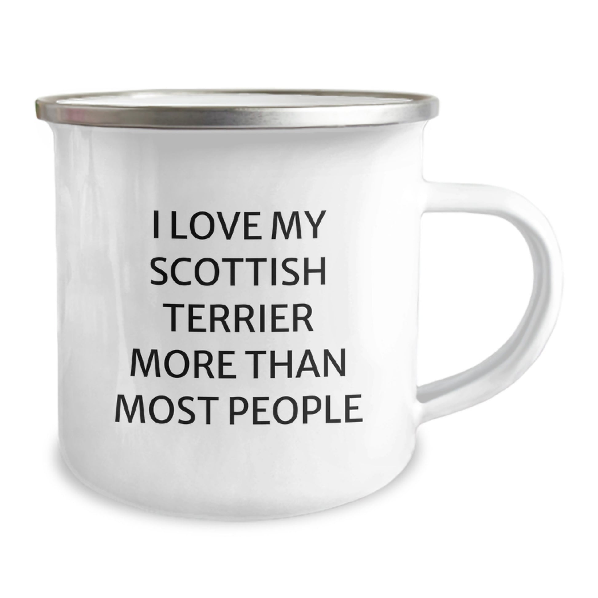 Funny Scottish Terrier Dog Gifts - Scottish Terrier Dog Lover's Birthday Camping Mug from Friends, 'I Love My Scottish Terrier More Than Most People', 12 oz Stainless Steel with Enamel Finish - Image 2