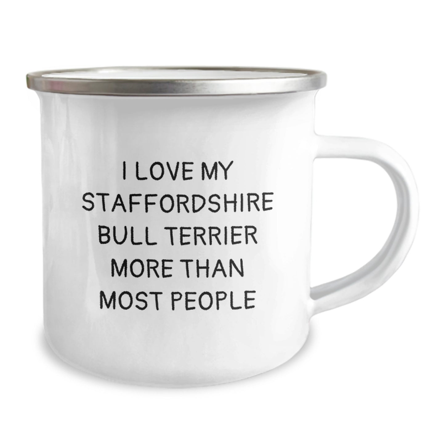 Staffordshire Bull Terrier Dog Lovers Funny Gifts from Friends, Unique Birthday Unique Gifts for Men, Camping Mug with 'I Love My Staffordshire Bull Terrier More Than Most People' Quote - Image 2