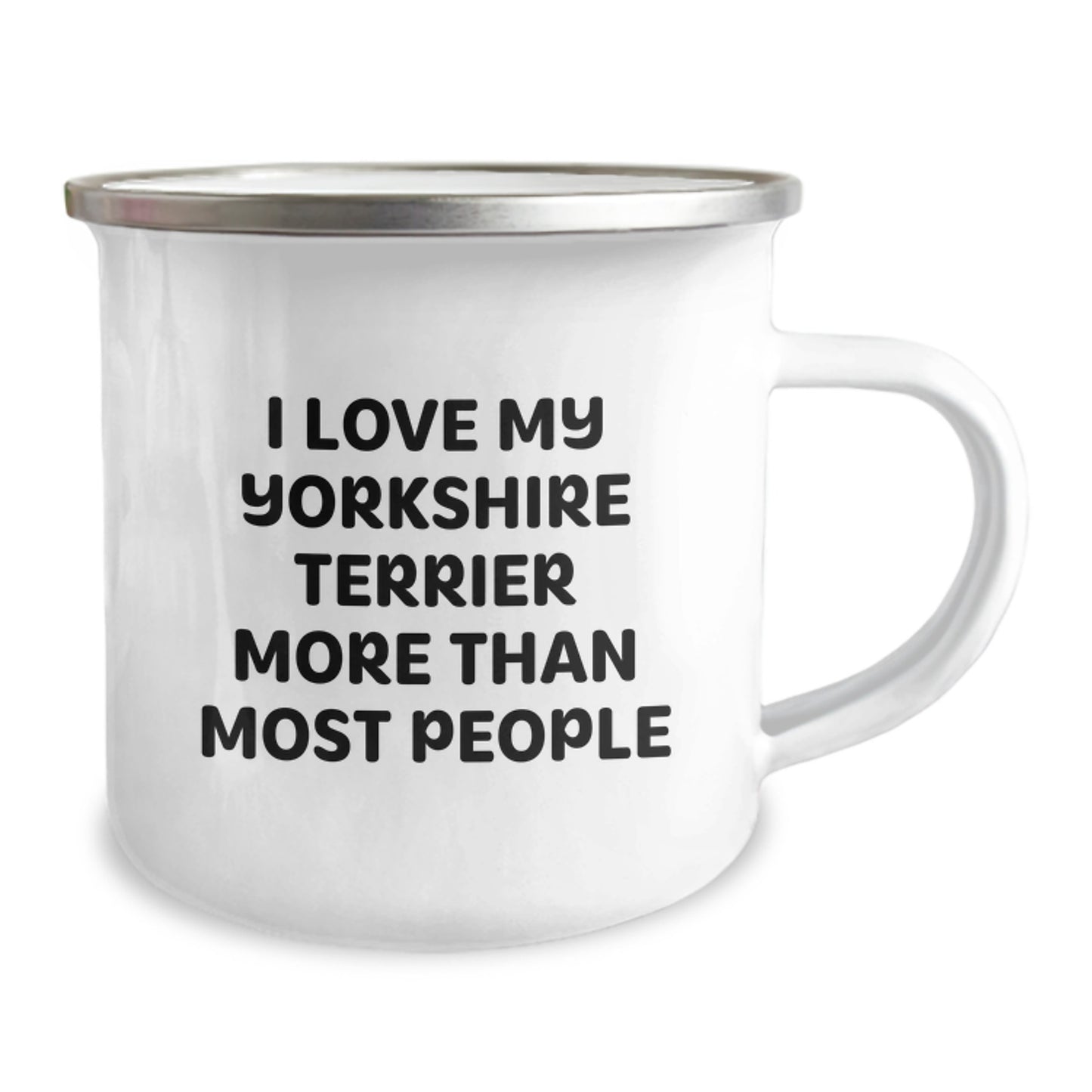 Funny Yorkshire Terrier Dog Lover Gifts from Men to Family - I Love My Yorkshire Terrier More Than Most People Birthday Camping Mug - Image 2