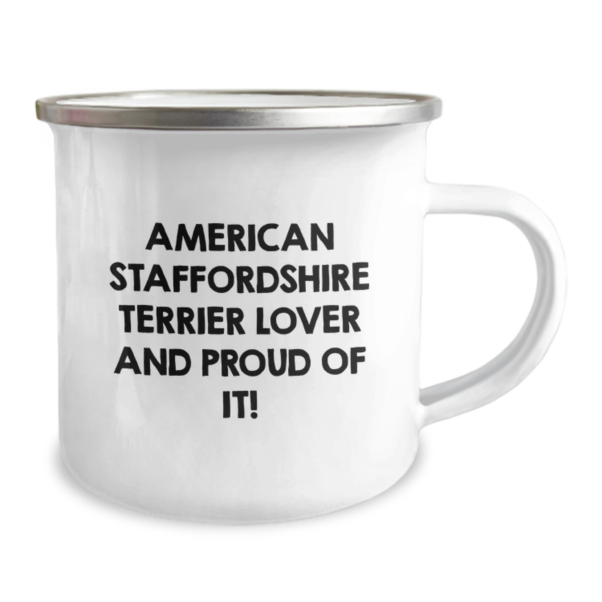 Funny American Staffordshire Terrier Dog Lovers Gifts from Friends for Birthday Camping Mug, 'American Staffordshire Terrier Lover And Proud Of It!' - Image 2