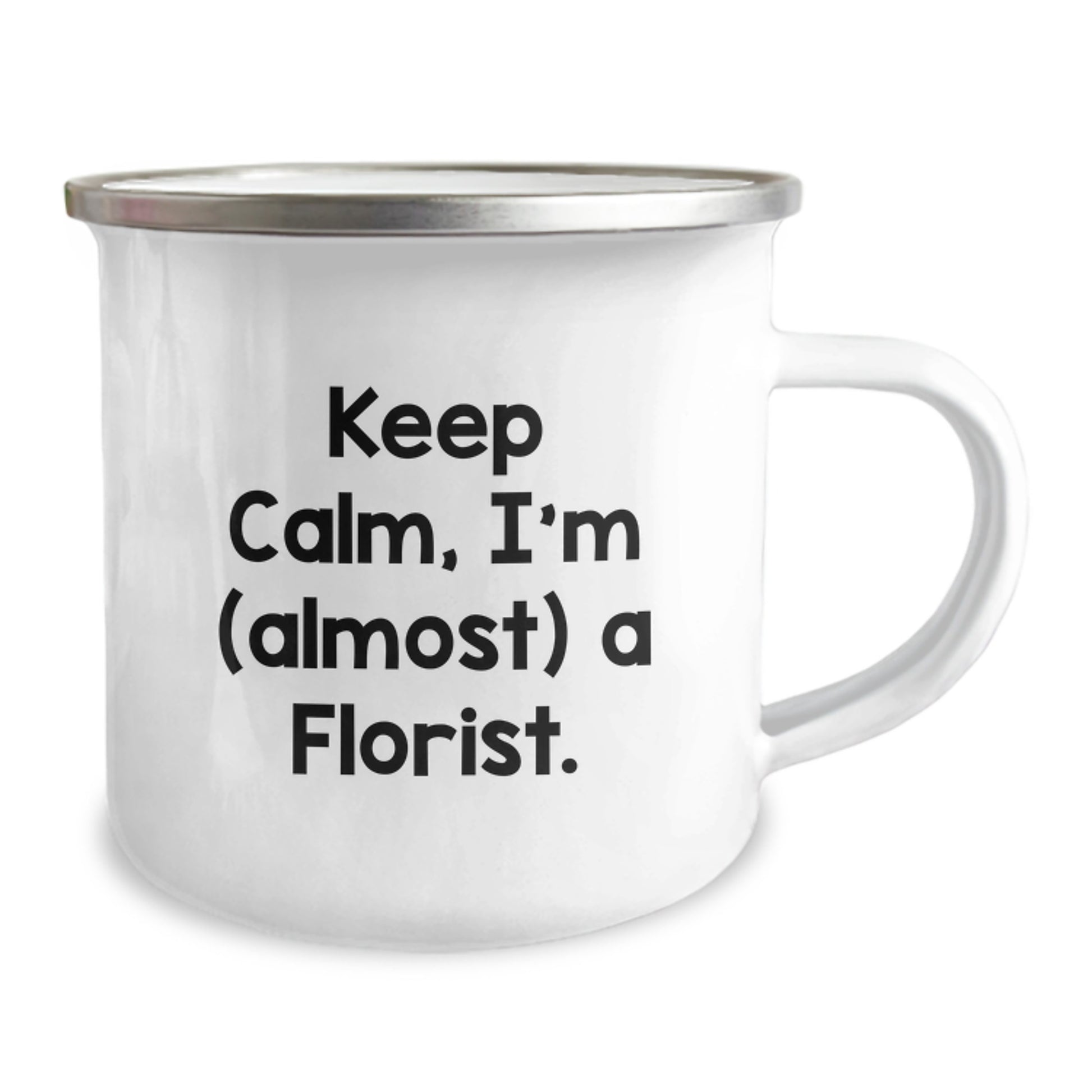 Funny Gifts from Friends for Florist - Keep Calm Camping Mug, Unique Christmas Unique Gifts for Men Women Family, Stainless Steel 12 oz Enamel Finish - Image 2