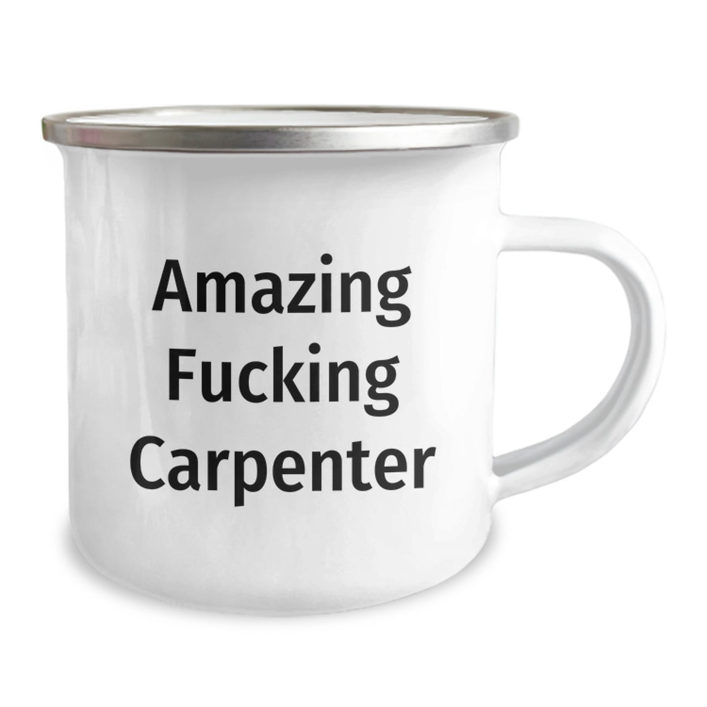Funny Carpenter Gifts from Men to Friends and Family - 'Amazing F--king Carpenter' Christmas Unique Gifts for Carpenter Friends and Family Camping Mug - Image 2