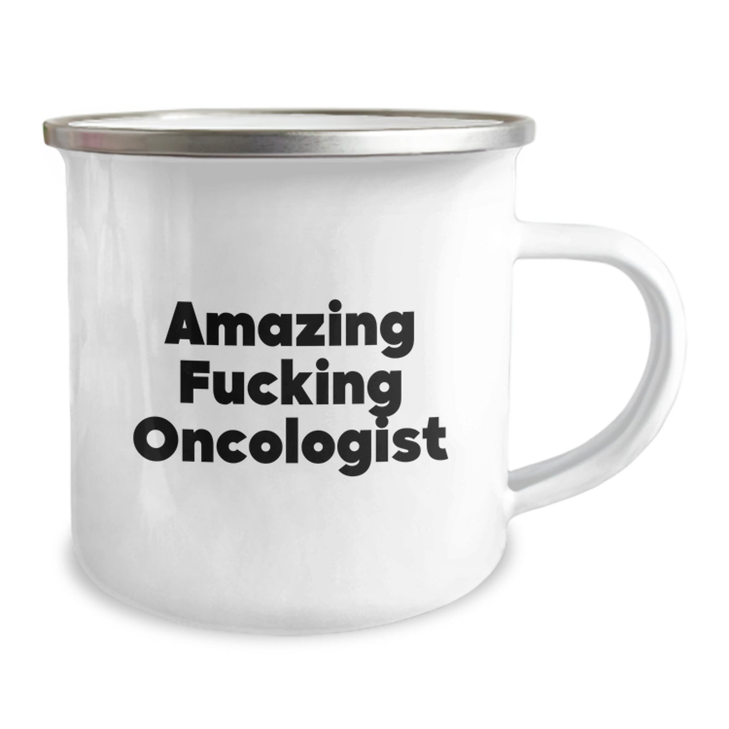 Funny Gifts from Oncologist Friends, Amazing F--king Oncologist Camping Mug, Perfect Christmas Unique Gifts for Oncologist Men - Image 2