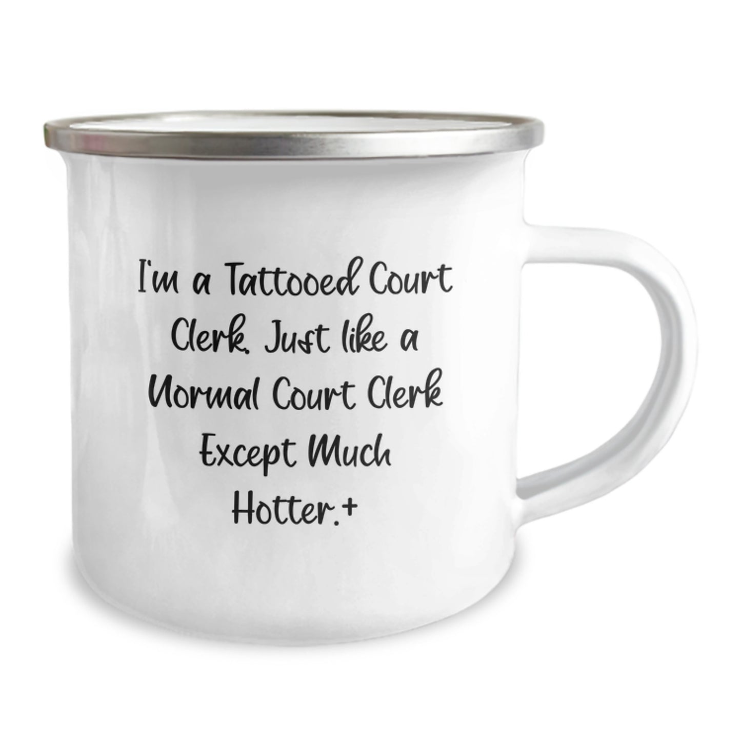 Court Clerk Christmas Unique Gifts from Friends for Court Clerk - Funny Court Clerk Camping Mug - 'I'm A Tattooed Court Clerk' - Image 2