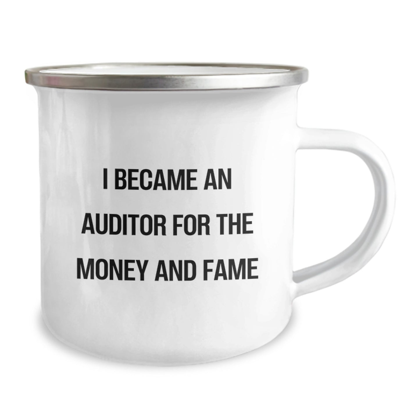 Gifts from Family for Auditor Friends - Funny Auditor Christmas Camping Mug with I Became An Auditor For The Money And Fame Quote, Unique Christmas Unique Gifts for Auditor Men - Image 2