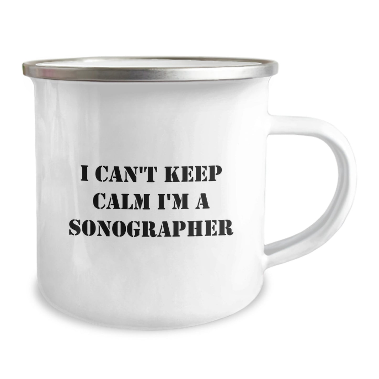 Funny Sonographer Gifts from Friends - I Can't Keep Calm I'm A Sonographer Camping Mug for Christmas Unique Gifts - Image 2