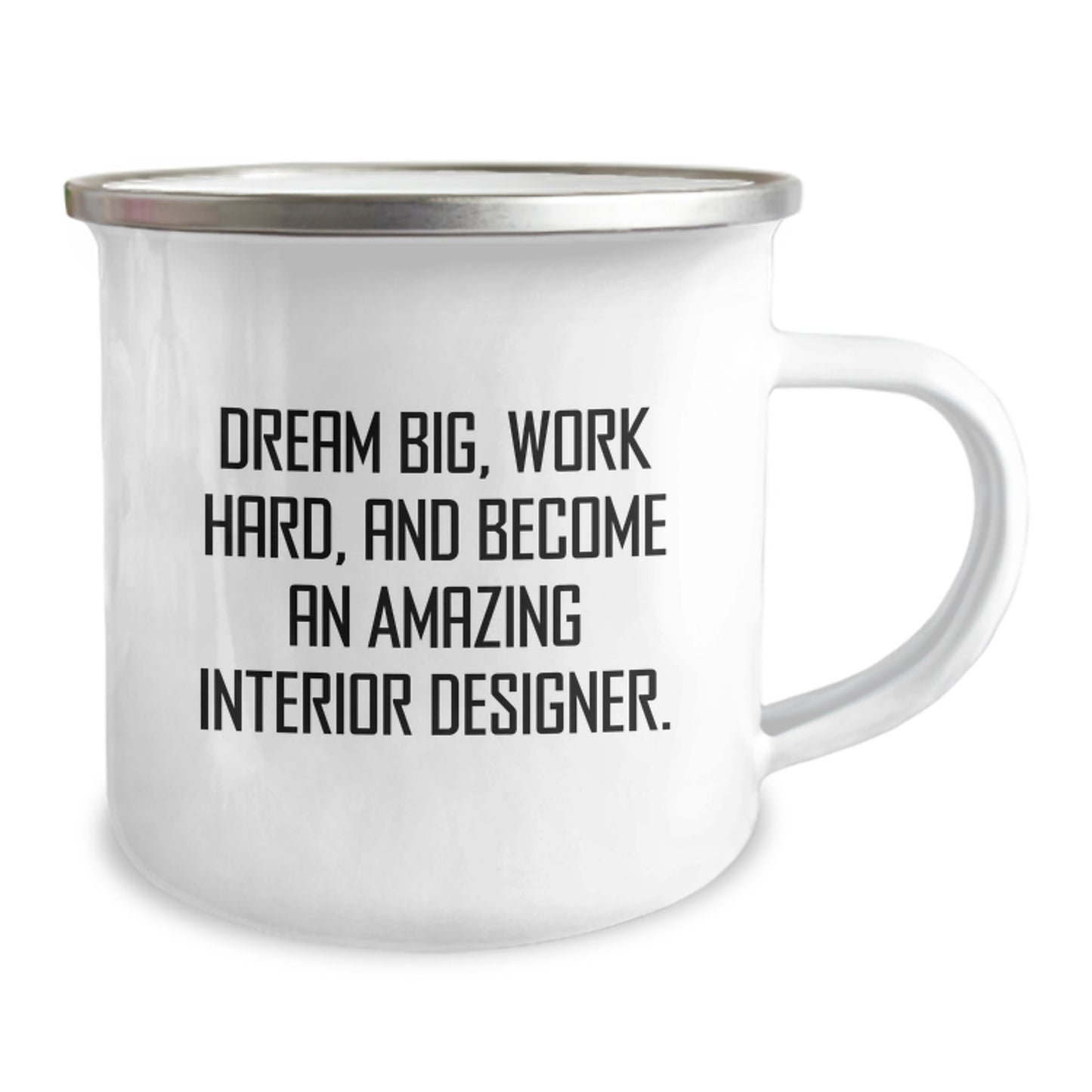 Interior Designer Gifts - Camping Mug for Men Friends Family - Inspirational Quote 'Dream Big Work Hard' Christmas Unique Presents - Image 2