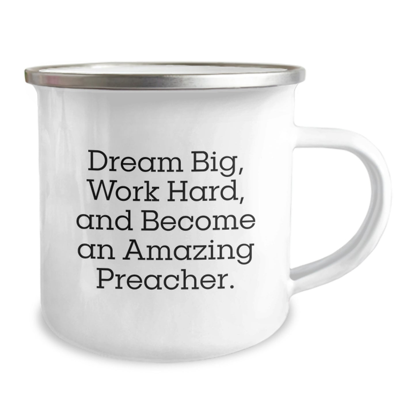 Funny Preacher Gifts for Him from Friends on Graduation Day, Dream Big Work Hard Camping Mug - Image 2