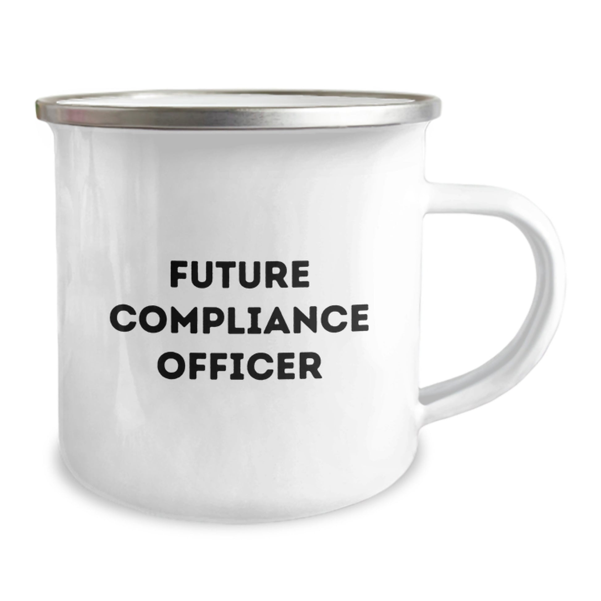 Funny Compliance Officer Gifts from Friends and Family, 'Future Compliance Officer' Quote on 12 oz Stainless Steel Camping Mug, Graduation Unique Gifts - Image 2