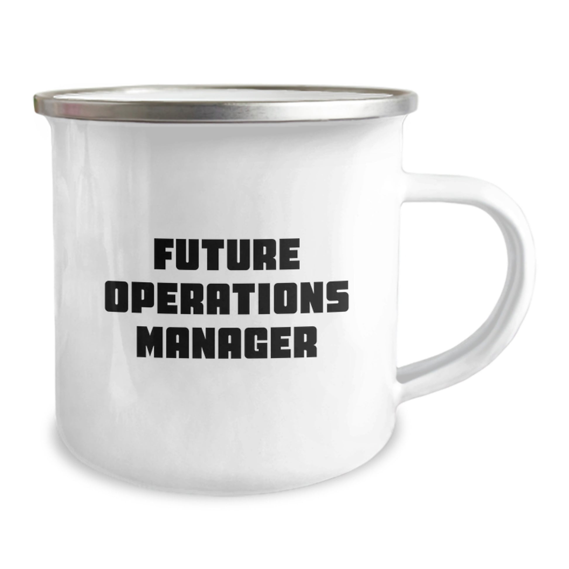 Funny Operations Manager Gifts from Friends, Unique Graduation Present for Future Operations Managers, 12 oz Stainless Steel Camping Mug with Enamel Finish - Image 2