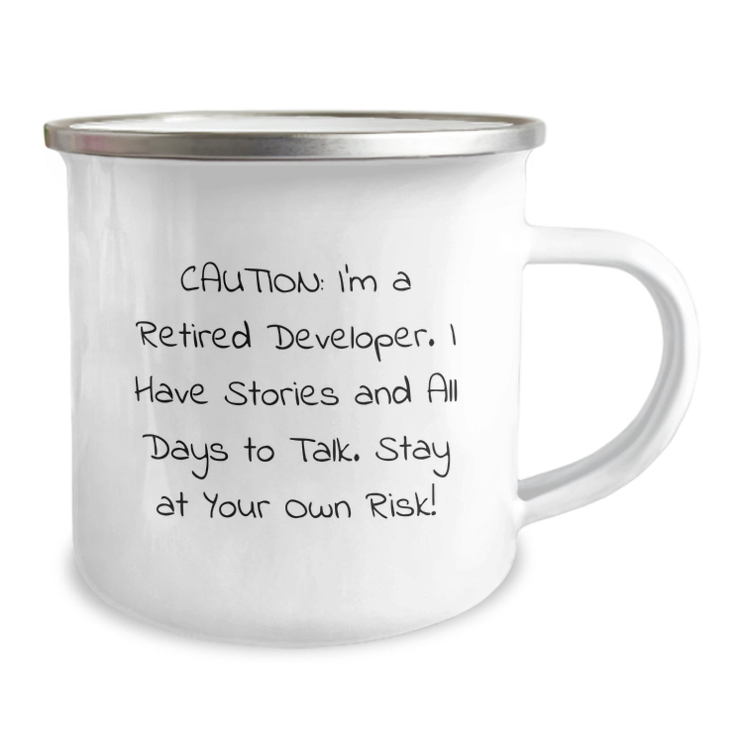 Developer's Unique Gifts: Funny 'Caution' Camping Mug for Graduation from Friends, Family, or Coworkers to Men, Women, and Fellow Developers - Image 2