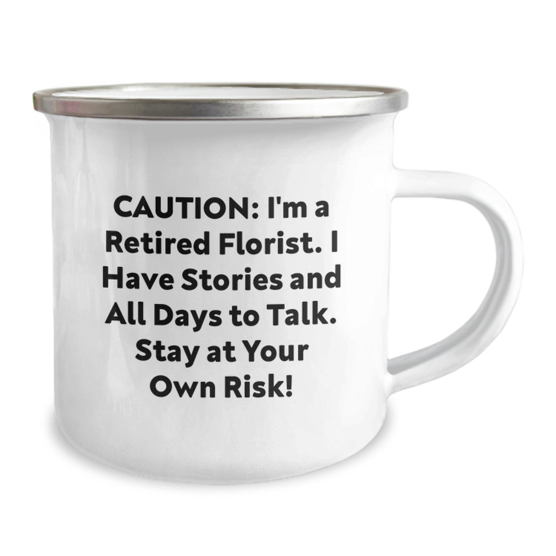 Funny Florist Gifts from Friends for Florist Camping Mug - Caution I'm A Retired Florist - Christmas Unique Presents - Image 2