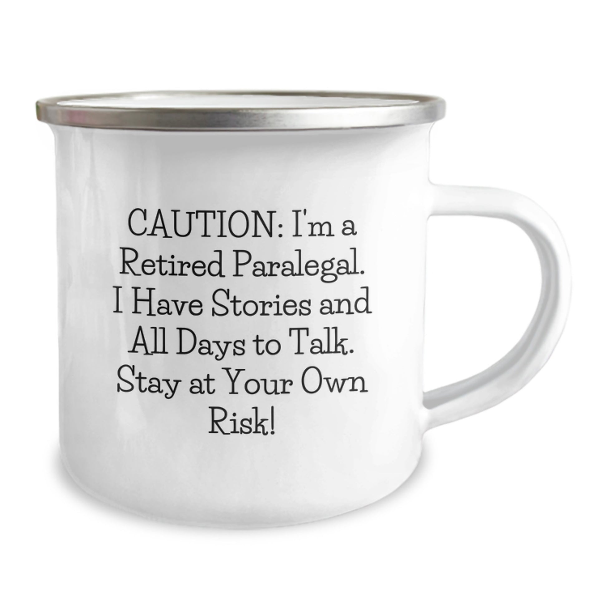 Funny Paralegal Christmas Unique Gifts from Men to Paralegal Coworkers - Camping Mug with Caution I'm A Retired Paralegal - Image 2