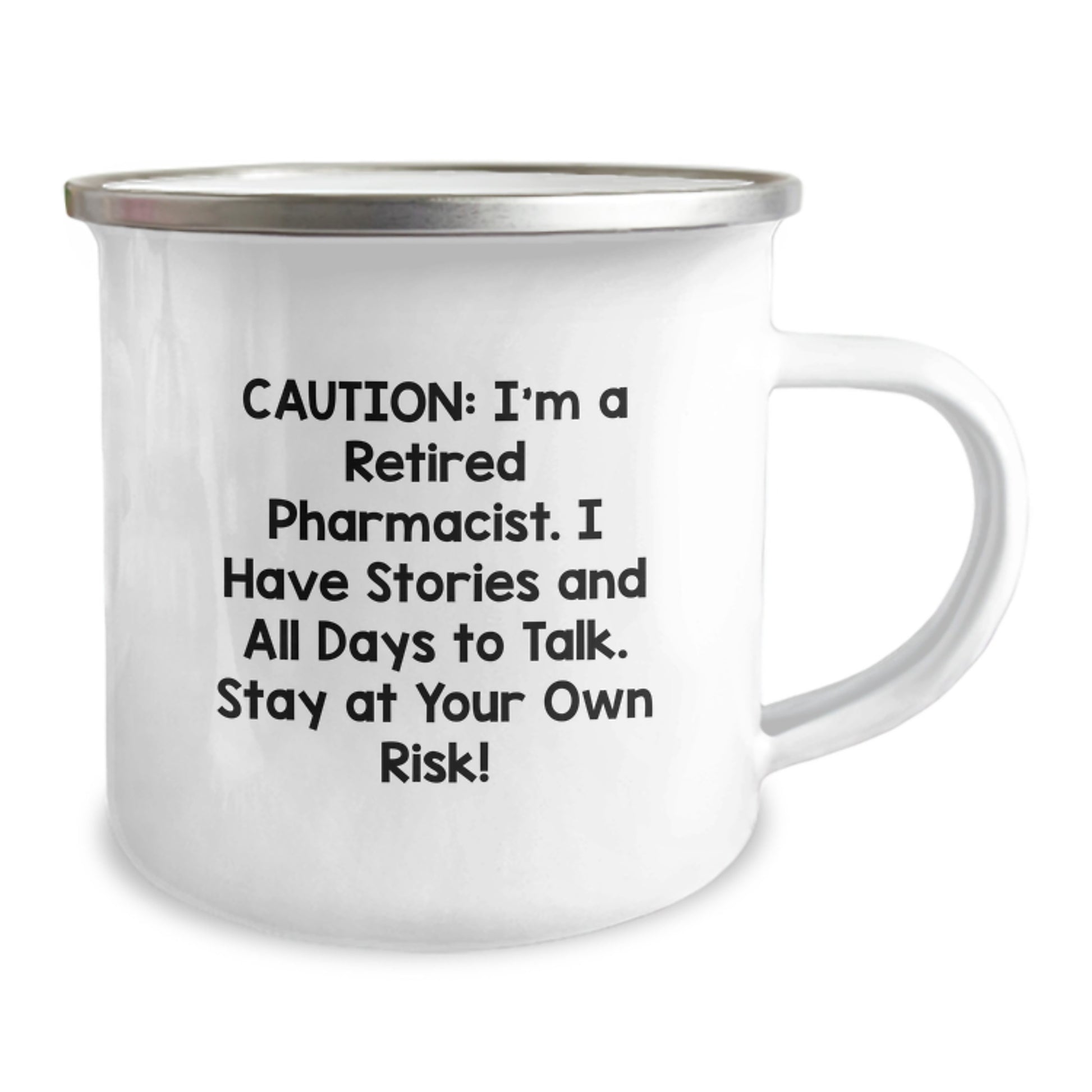 Funny Pharmacist Gifts from Men to Men, Unique Christmas Unique Gifts for Pharmacist Friends, Camping Mug with Caution: I'm A Retired Pharmacist Quote - Image 2