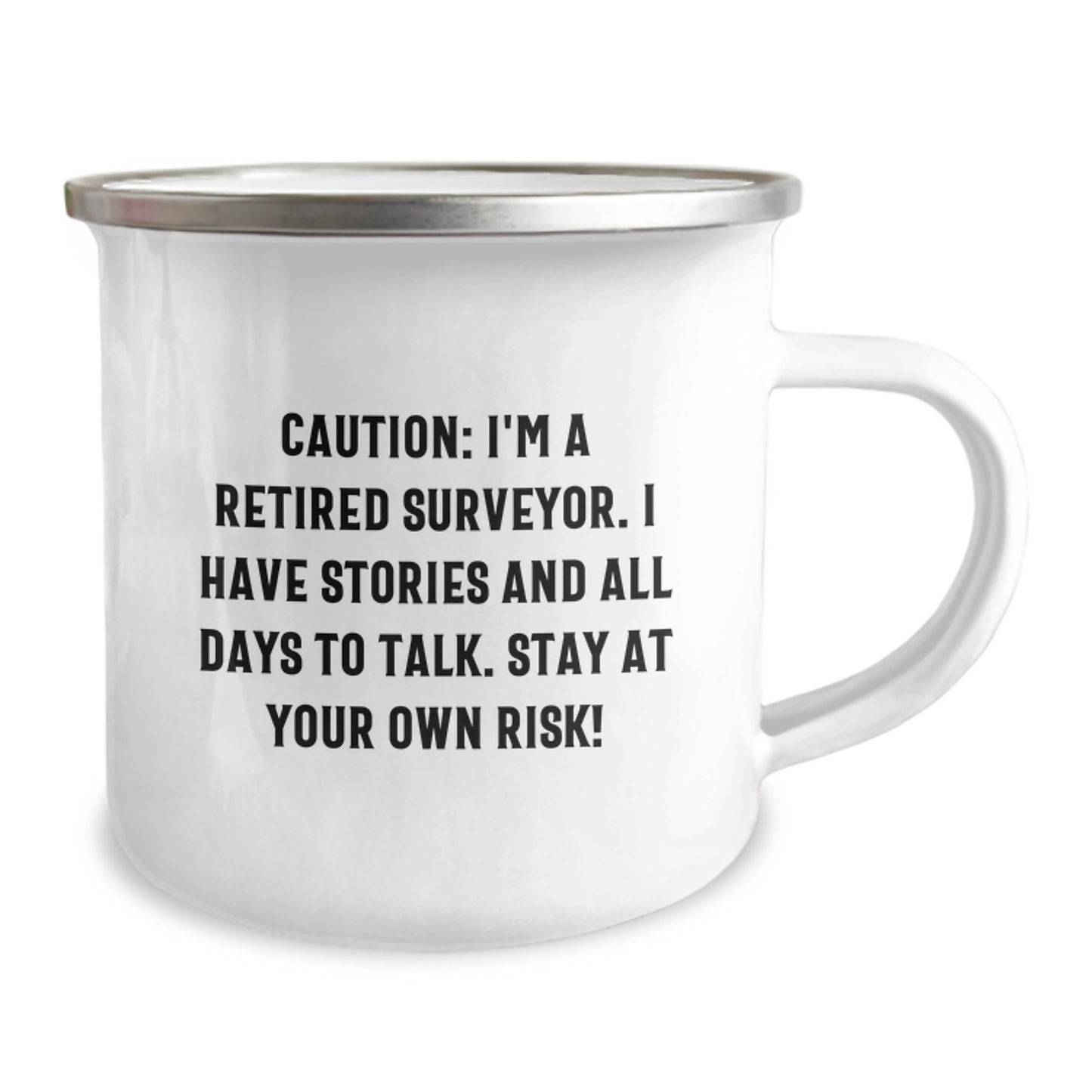 Funny Surveyor Gifts for Men, Gifts from Friends to Surveyor, Camping Mug with a Twist, Stay At Your Own Risk! - Image 2