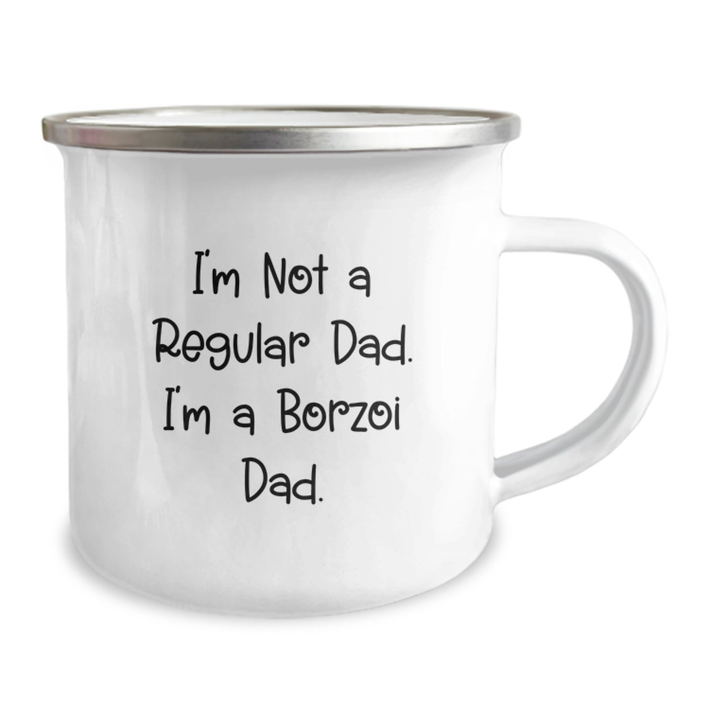 Borzoi Dog Dad Gifts, Funny Camping Mugs for Men, Graduation Unique Gifts from Family, Friends, Coworkers - 'I'm Not A Regular Dad. I'm A Borzoi Dad.' - Image 2