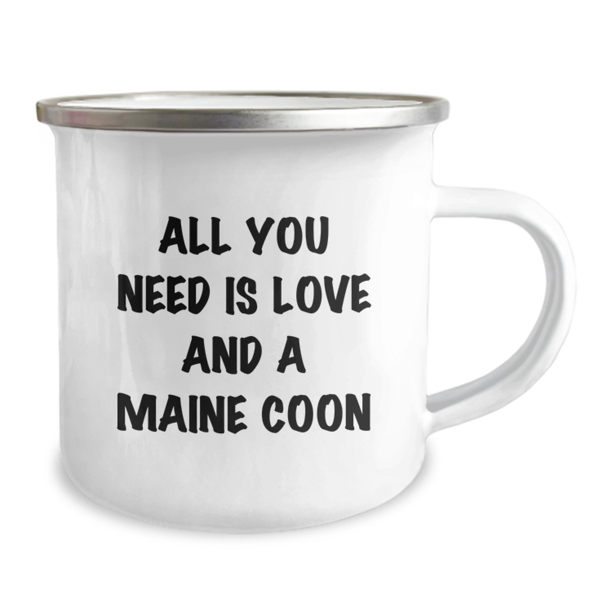 Maine Coon Cat Lovers Gifts from Family, Unique Camping Mug for Graduation, 'All You Need Is Love And A Maine Coon' - Image 2