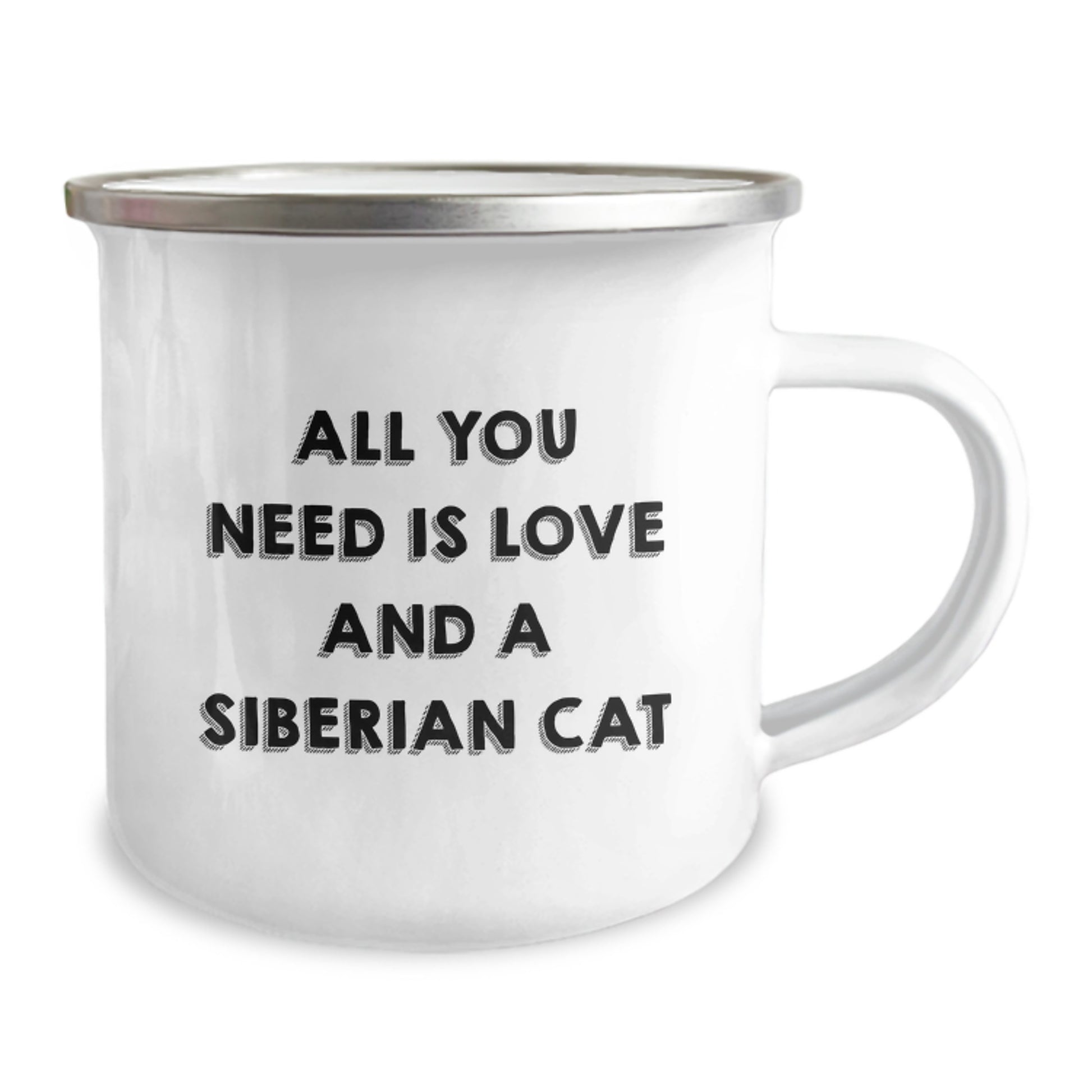 Siberian Cat Lovers Gifts for Men and Women, Camping Mug with Inspirational Quote 'All You Need Is Love And A Siberian Cat', Graduation Unique Gifts from Friends to Family - Image 2