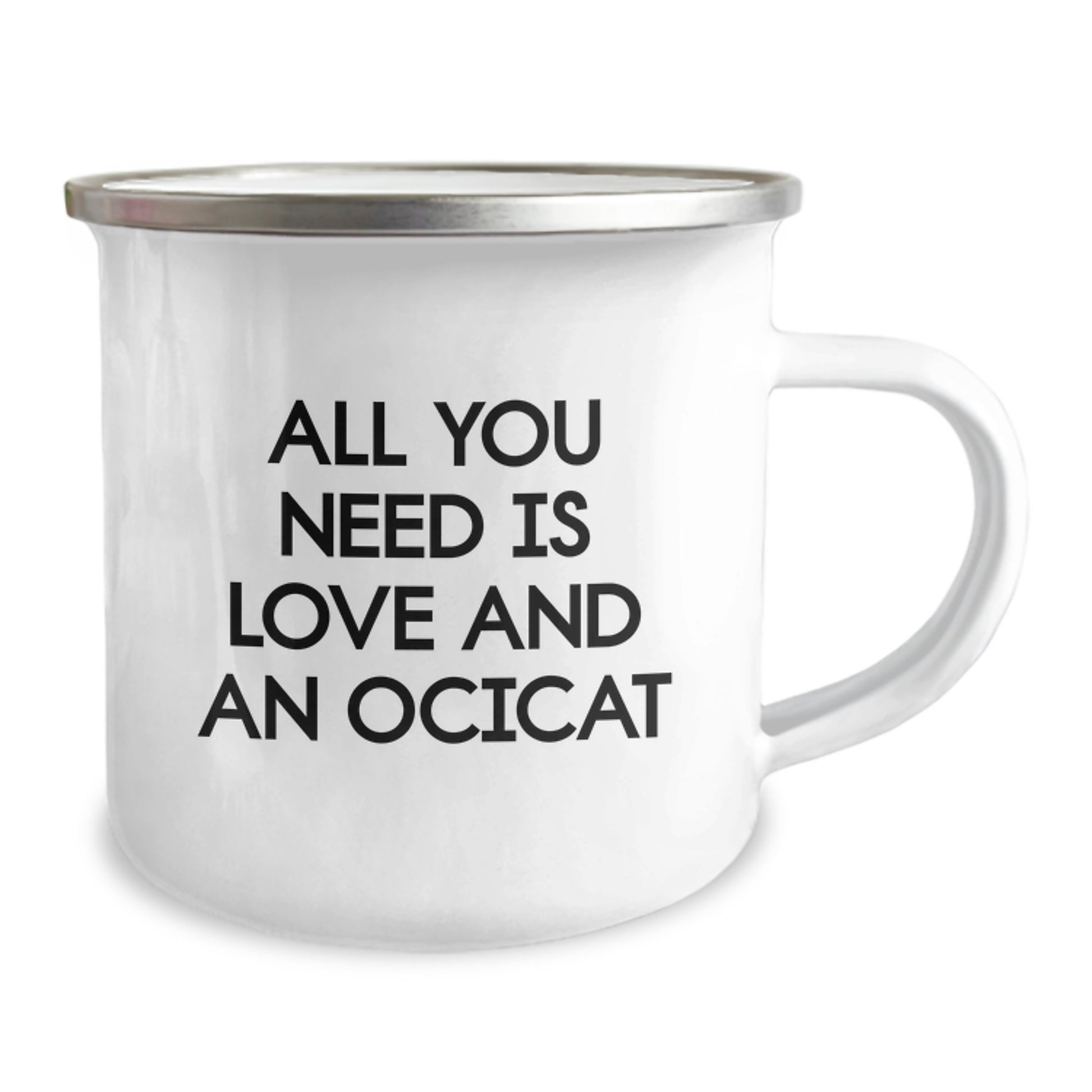 Ocicat Lovers Gifts from Family and Friends, All You Need Is Love And An Ocicat, 12 oz Camping Mug for Graduation - Image 2