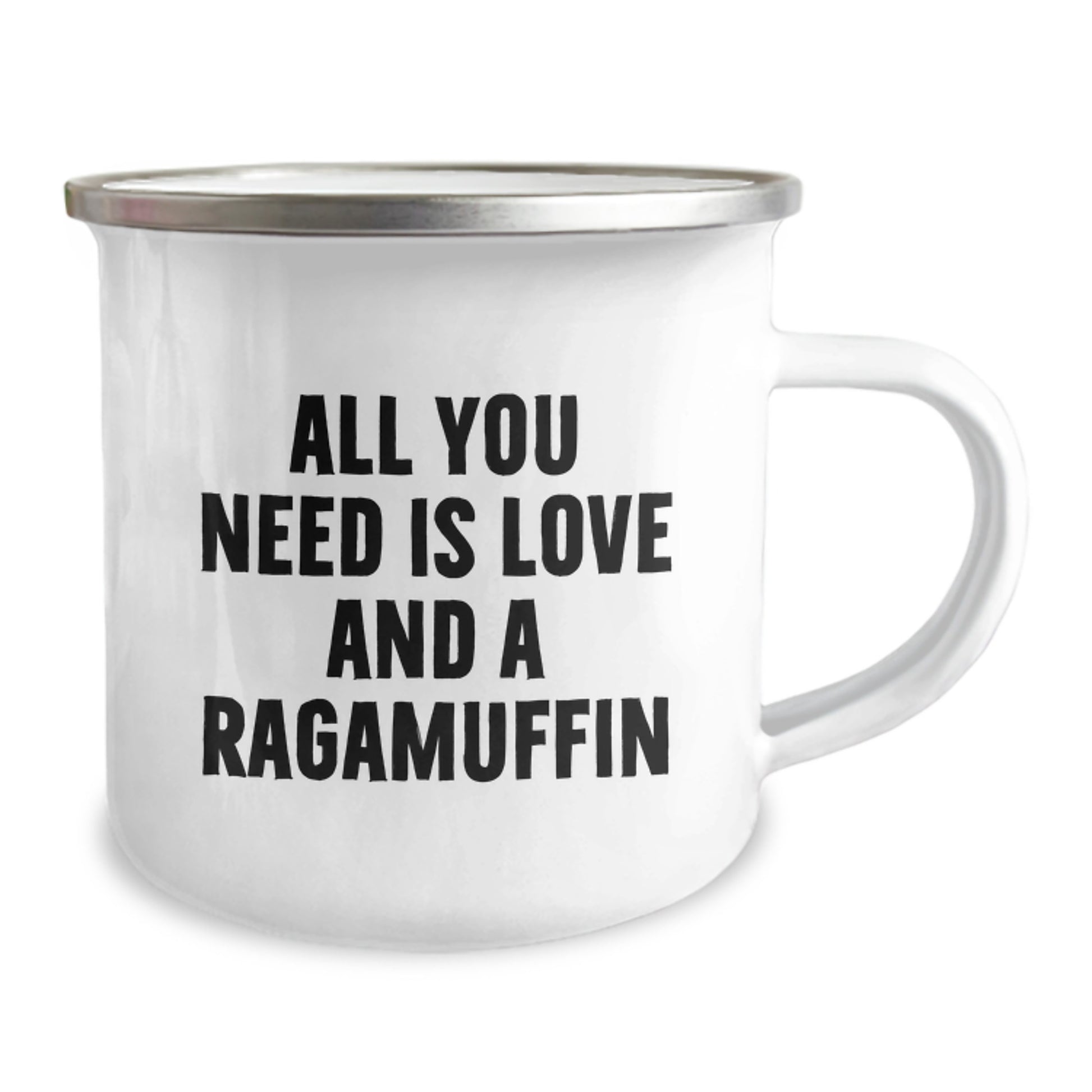 Ragamuffin Cat Lovers Gifts, Camping Mug for Graduation, 'All You Need Is Love And A Ragamuffin', Gifts from Friends, Gifts for Ragamuffin Cat Enthusiasts, Unique Graduation Gifts - Image 2