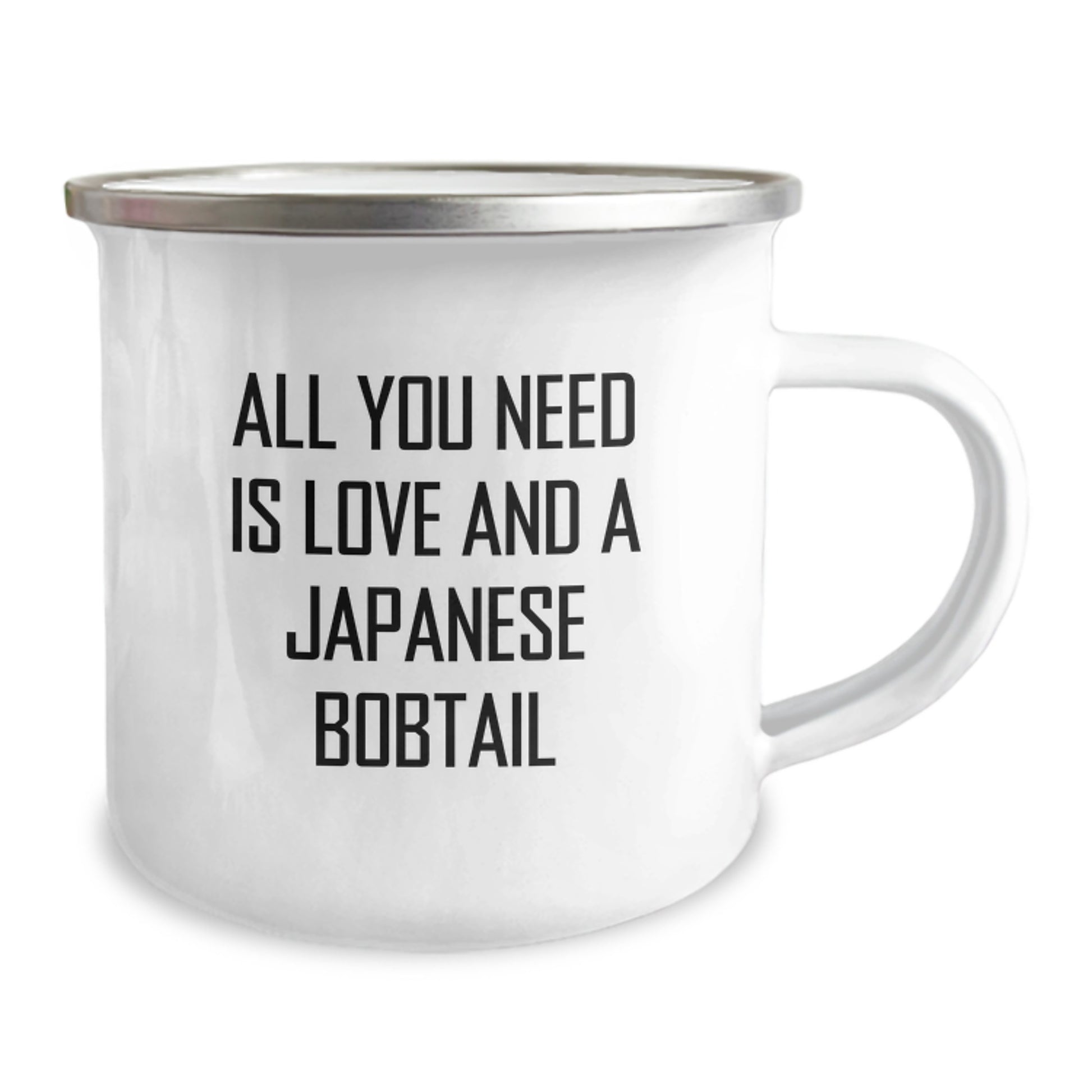 Love Japanese Bobtail Cat, Gifts from Family to Japanese Bobtail Cat, for Graduation Unique Gifts, All You Need Is Love And A Japanese Bobtail, 12 oz Camping Mug - Image 2