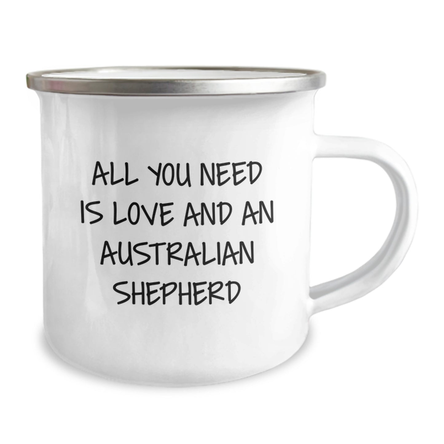 Gifts from Friends for Australian Shepherd Dog Lovers - All You Need Is Love - Funny Camping Mug for Graduation - Image 2