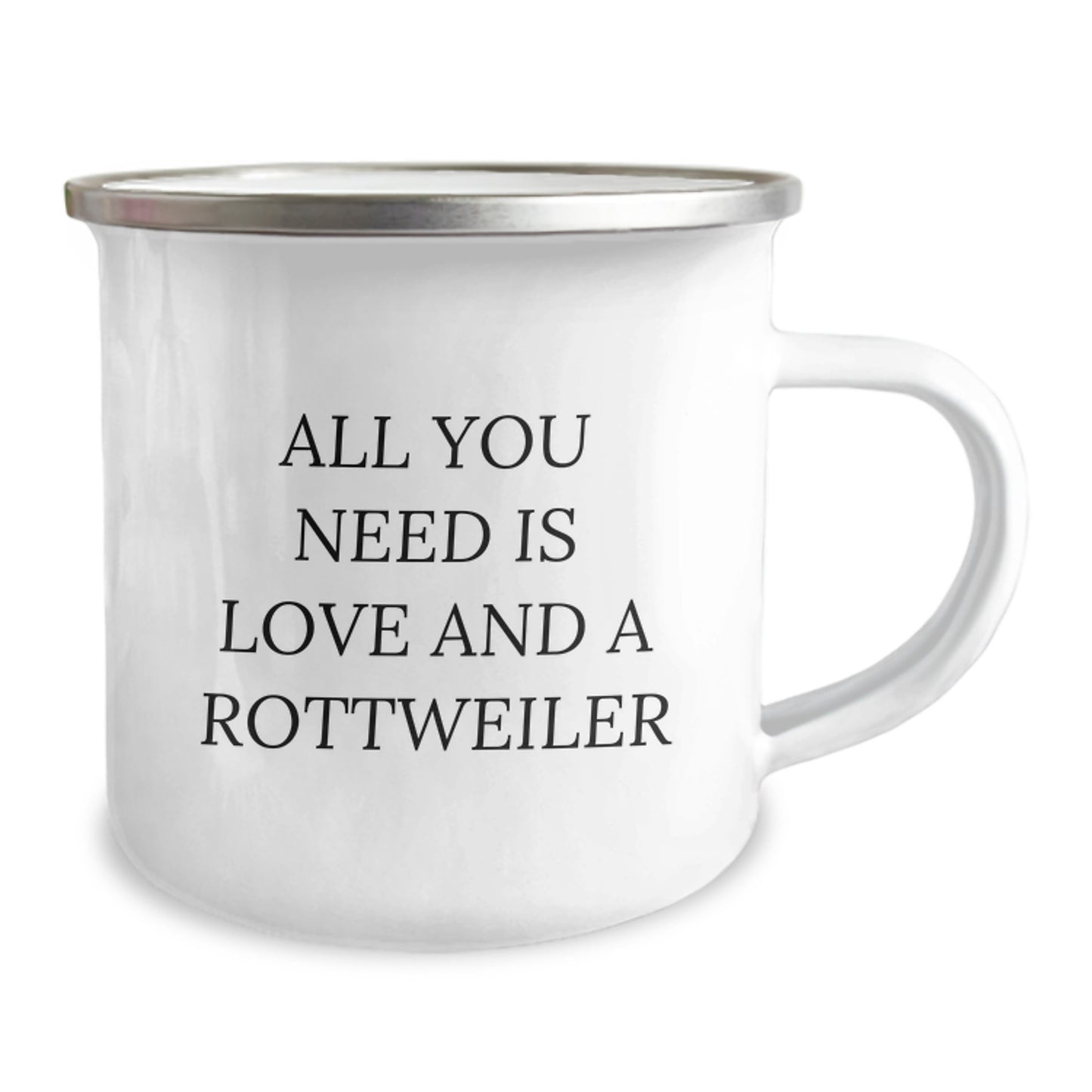 Rottweiler Dog Lovers Gifts, Funny Camping Mug for Graduation, 'All You Need Is Love And A Rottweiler' Quote, Gifts from Family for Men, Women, Friends, Coworkers, Rottweiler Dog Enthusiasts - Image 2