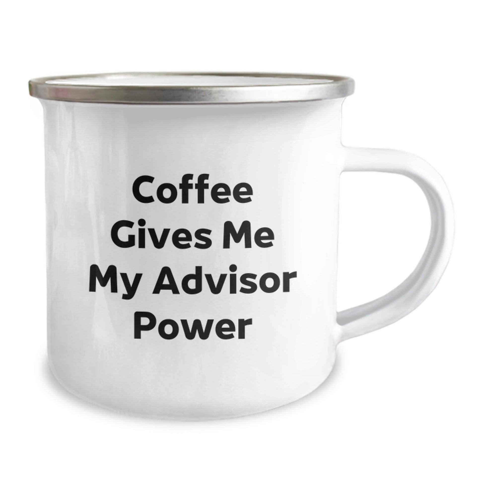 Funny Advisor Gifts from Family, Unique Camping Mug for Graduation, 'Coffee Gives Me My Advisor Power' - Image 2