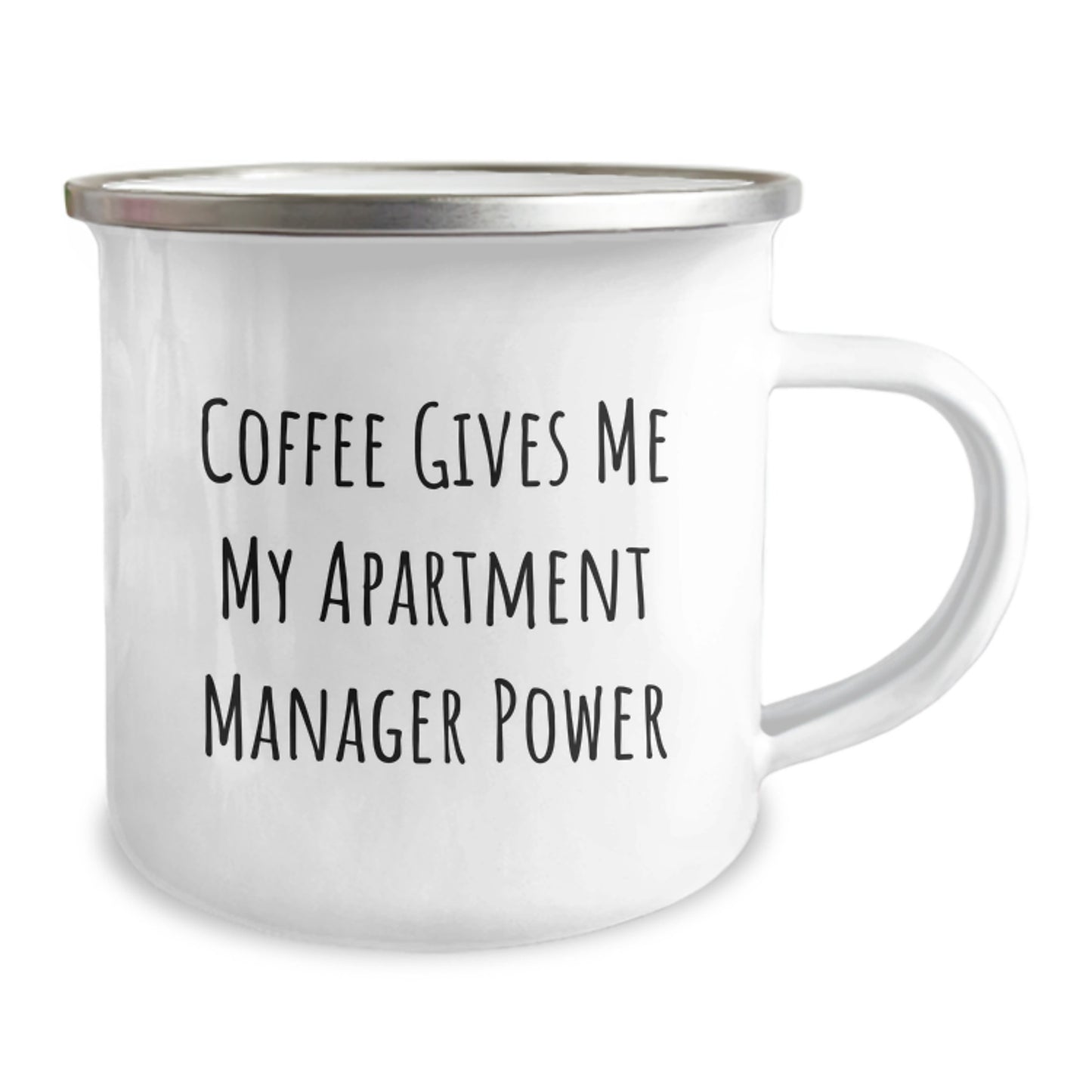 Funny Apartment Manager Gifts for Her from Friends - Coffee Gives Me My Power - 12 oz Camping Mug for Graduation - Image 2