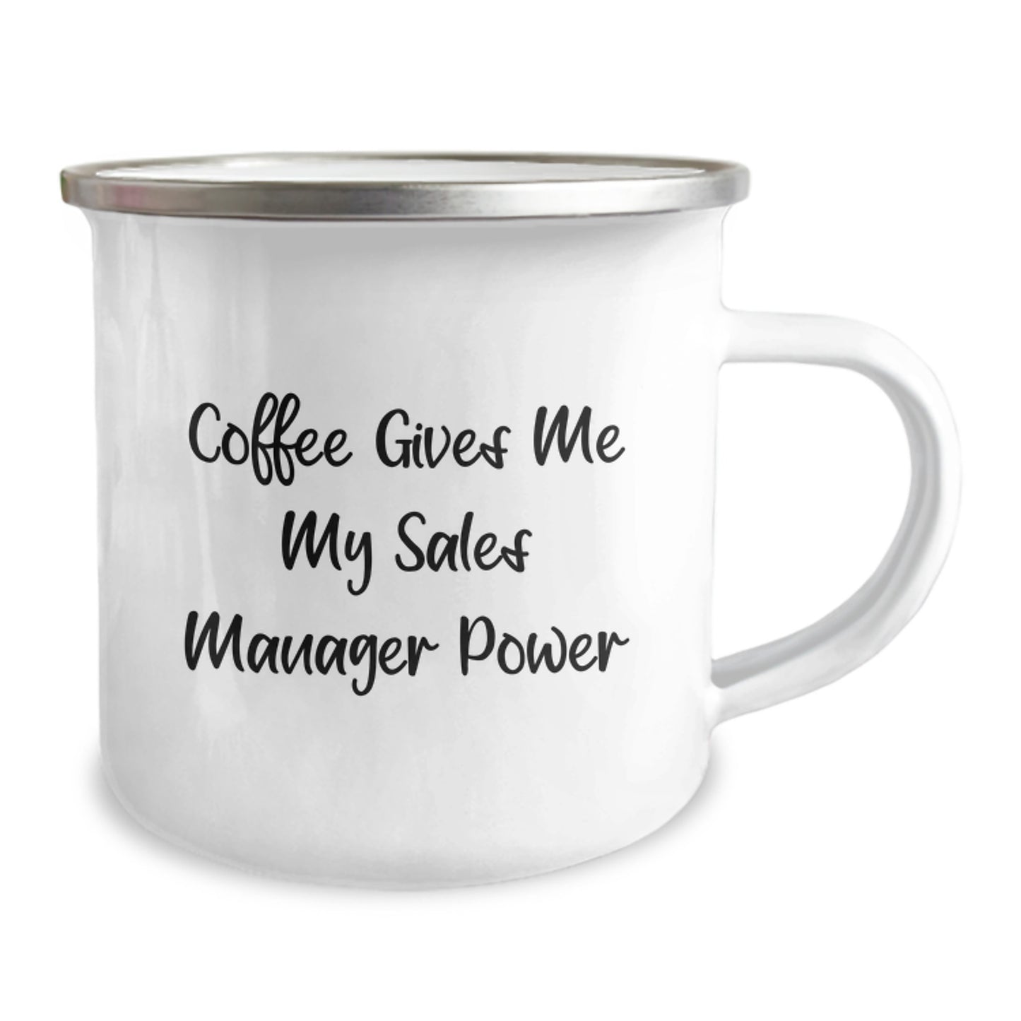 Funny Sales Manager Gifts for Men, Unique Christmas Unique Gifts from Friends, 'Coffee Gives Me My Sales Manager Power' Camping Mug - Image 2