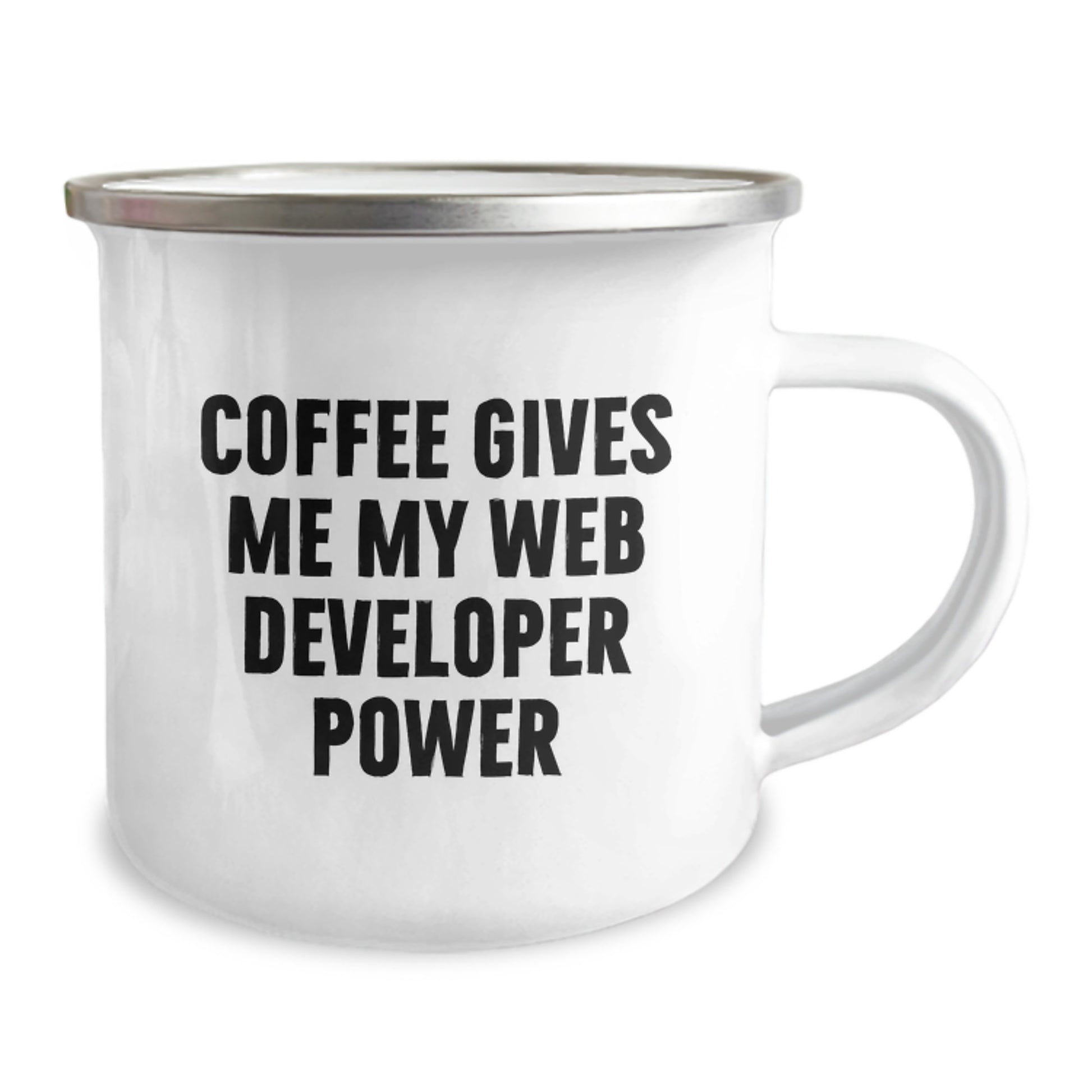 Funny Web Developer Gifts from Friends - 'Coffee Gives Me My Web Developer Power' Graduation Camping Mug for Men, Women, Coworkers, Family - Image 2