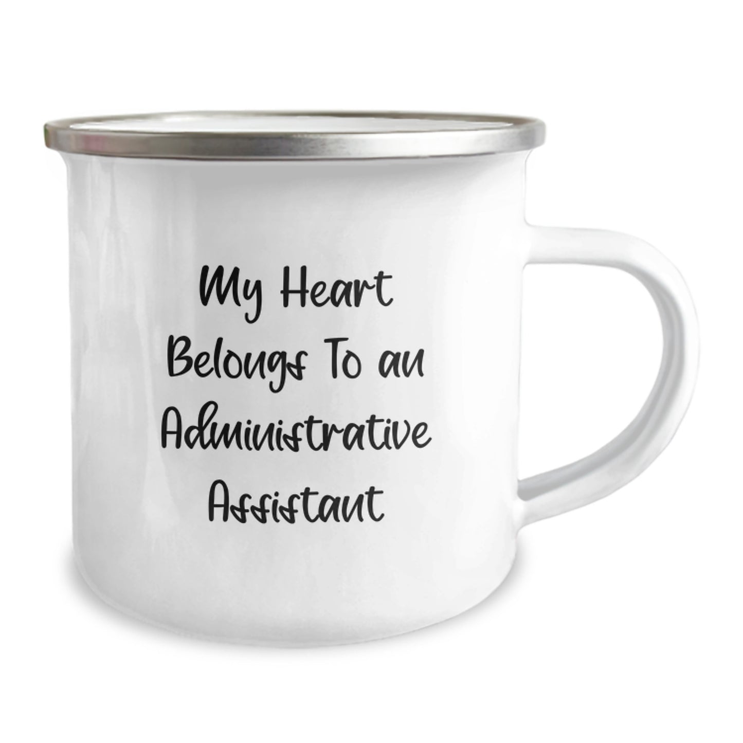 Funny Gifts from Men to Administrative Assistants, Christmas Unique Gifts, Funny Camping Mugs, 'My Heart Belongs To An Administrative Assistant' Quote, Perfect for Christmas - Image 2