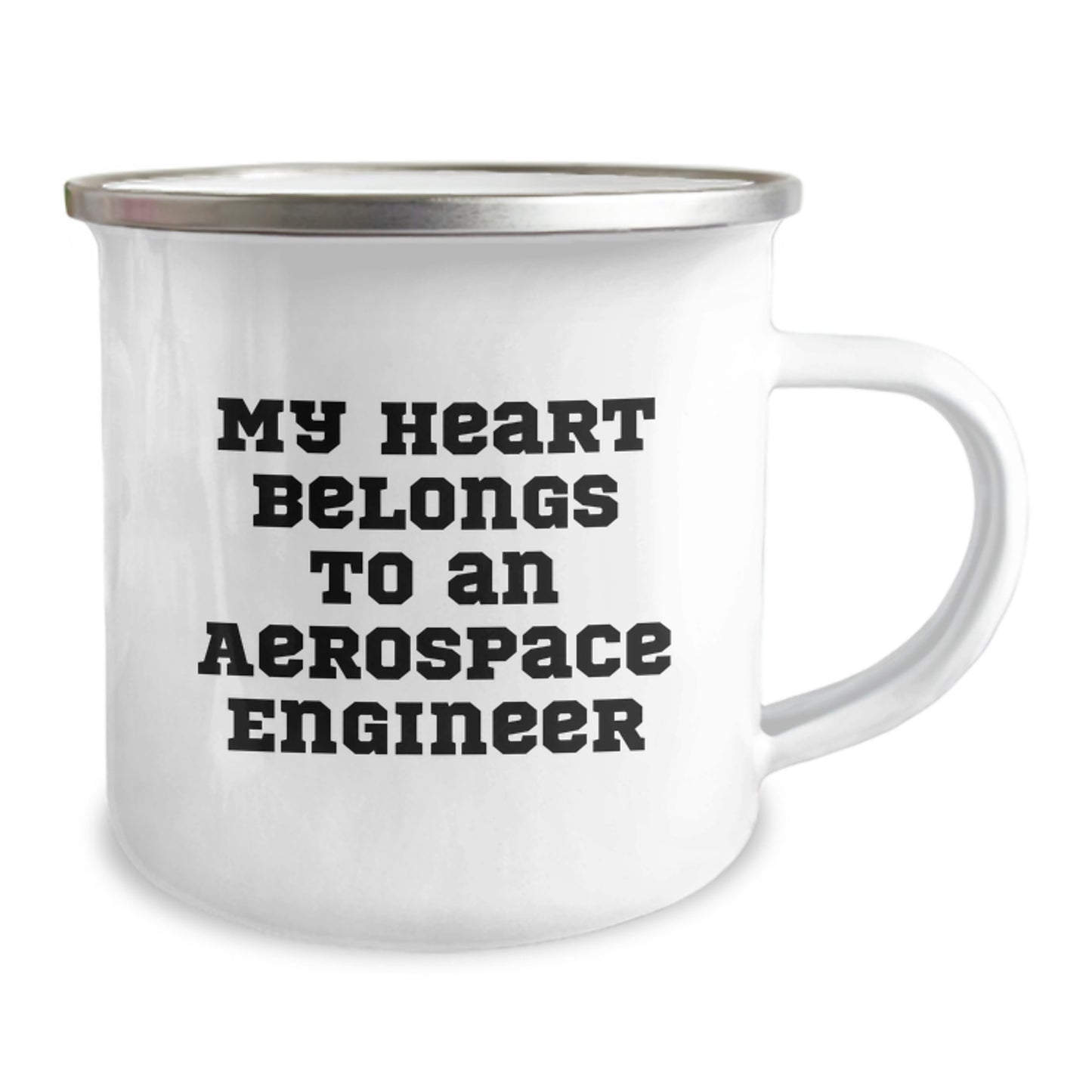 Funny Aerospace Engineer Gifts from Friends, Christmas Unique Gifts for Men, Camping Mug with My Heart Belongs To An Aerospace Engineer - Image 2