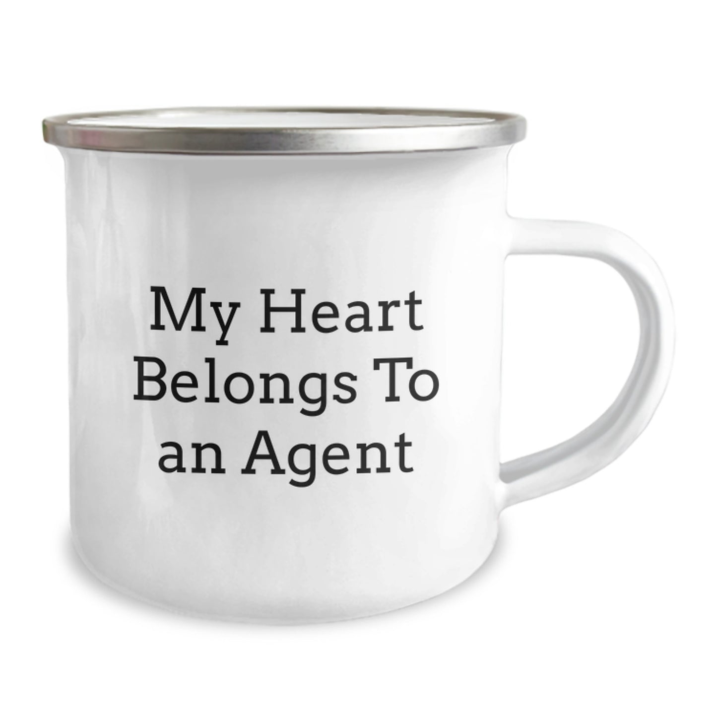 Funny Agent Gifts, My Heart Belongs To An Agent Funny Agent Camping Mug, Christmas Unique Agent Mugs - Image 2