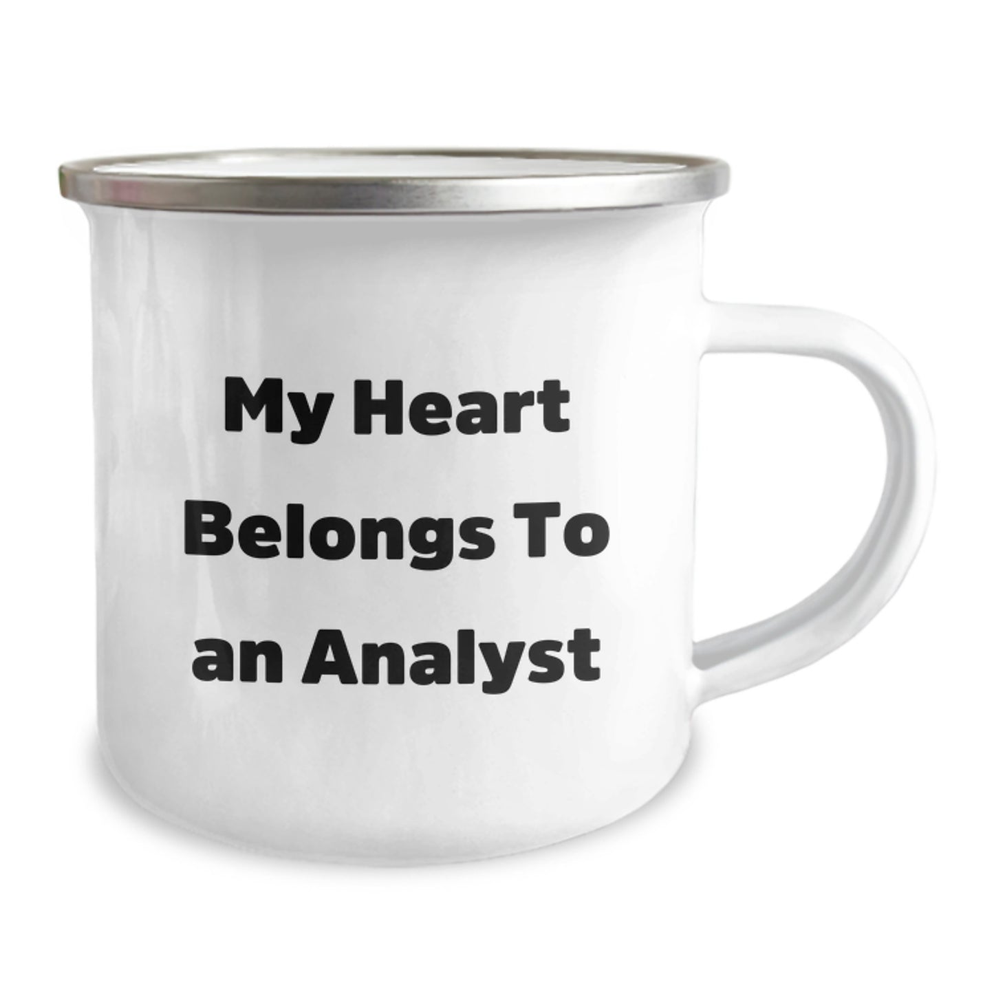 Funny Analyst Gifts for Men from Friends, Christmas Unique Mugs for Coffee Lovers, 'My Heart Belongs To An Analyst' - Image 2