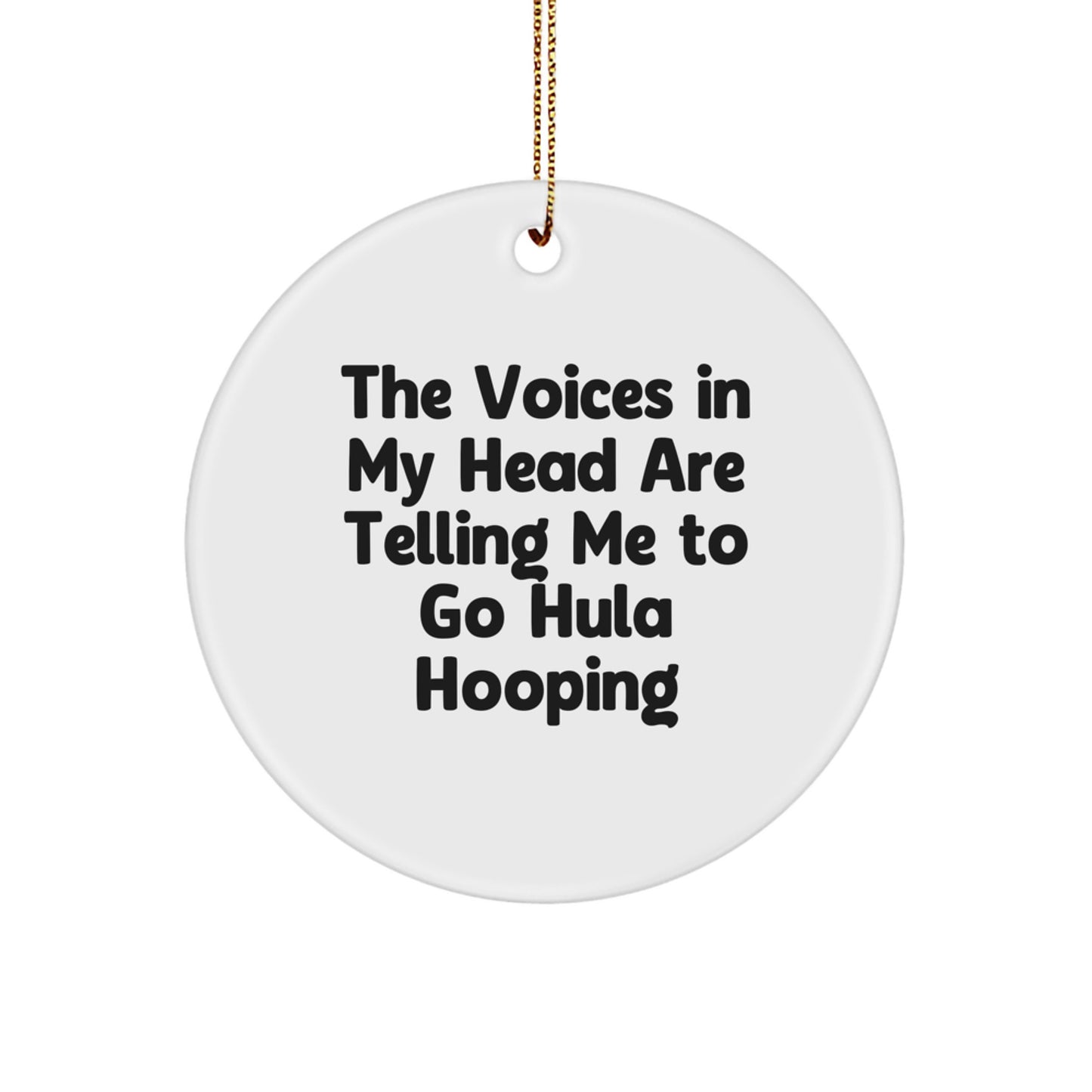 Funny Hula Hooping Circle Ornament Gifts from Friends for Hula Hooping Enthusiasts, White Circle Shaped Hula Hooping Christmas Unique Gifts - Image 1