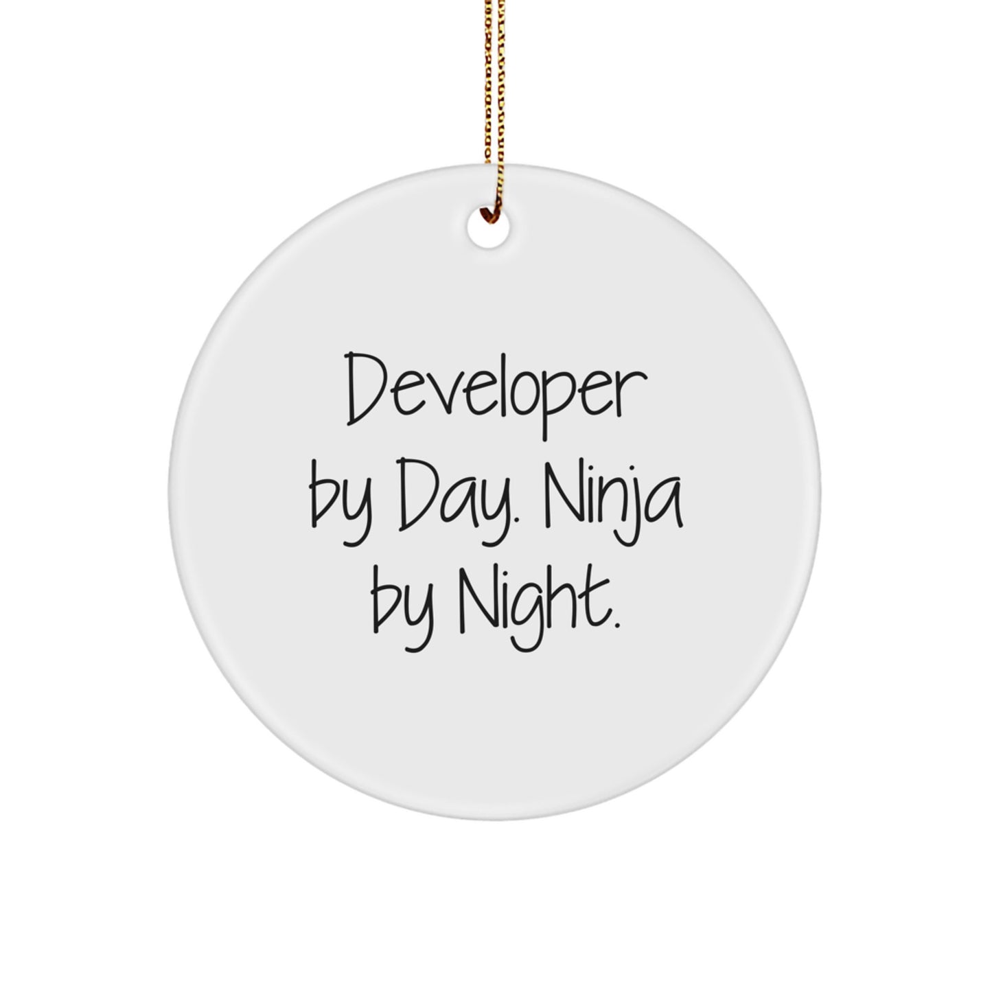 Developer by Day Funny Circle Ornament Gifts from Friends for Developers at Christmas - Image 1
