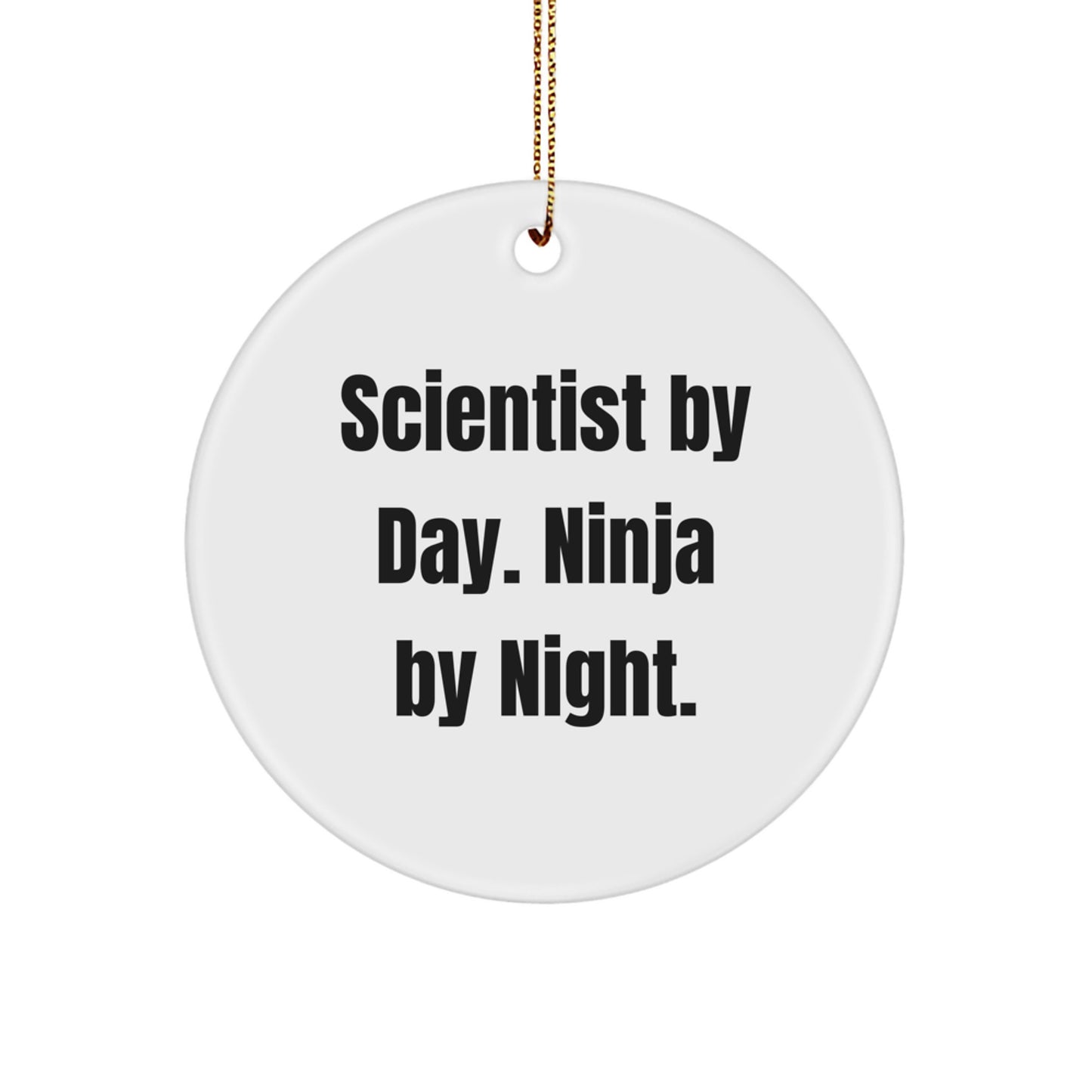Scientist Christmas Circle Ornament Funny Gifts from Family to Friends - Image 1