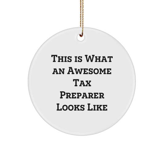Tax Preparer Gifts from Friends, Christmas Unique Gifts, Circle Ornament with This Is What An Awesome Quote, Gifts for Tax Preparer - Image 1