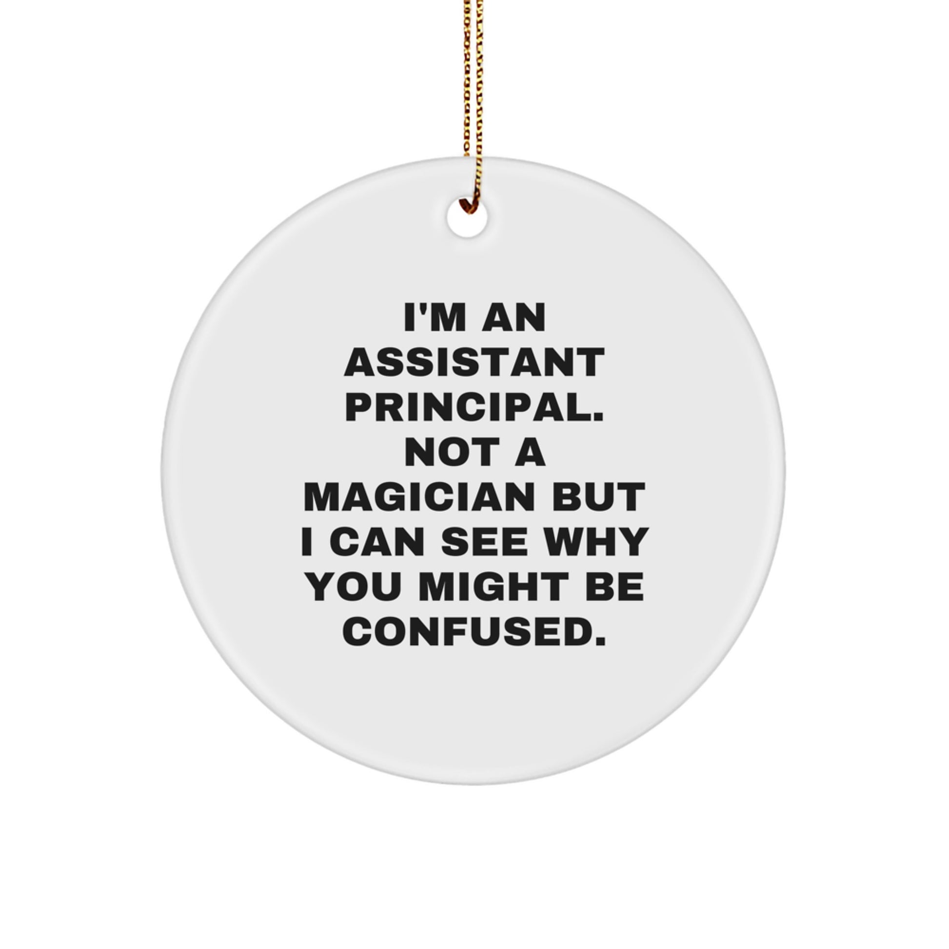 Assistant Principal Gifts, Funny Quote Circle Ornament, Gifts from Men to Assistant Principal, Christmas Unique Gifts - Image 1