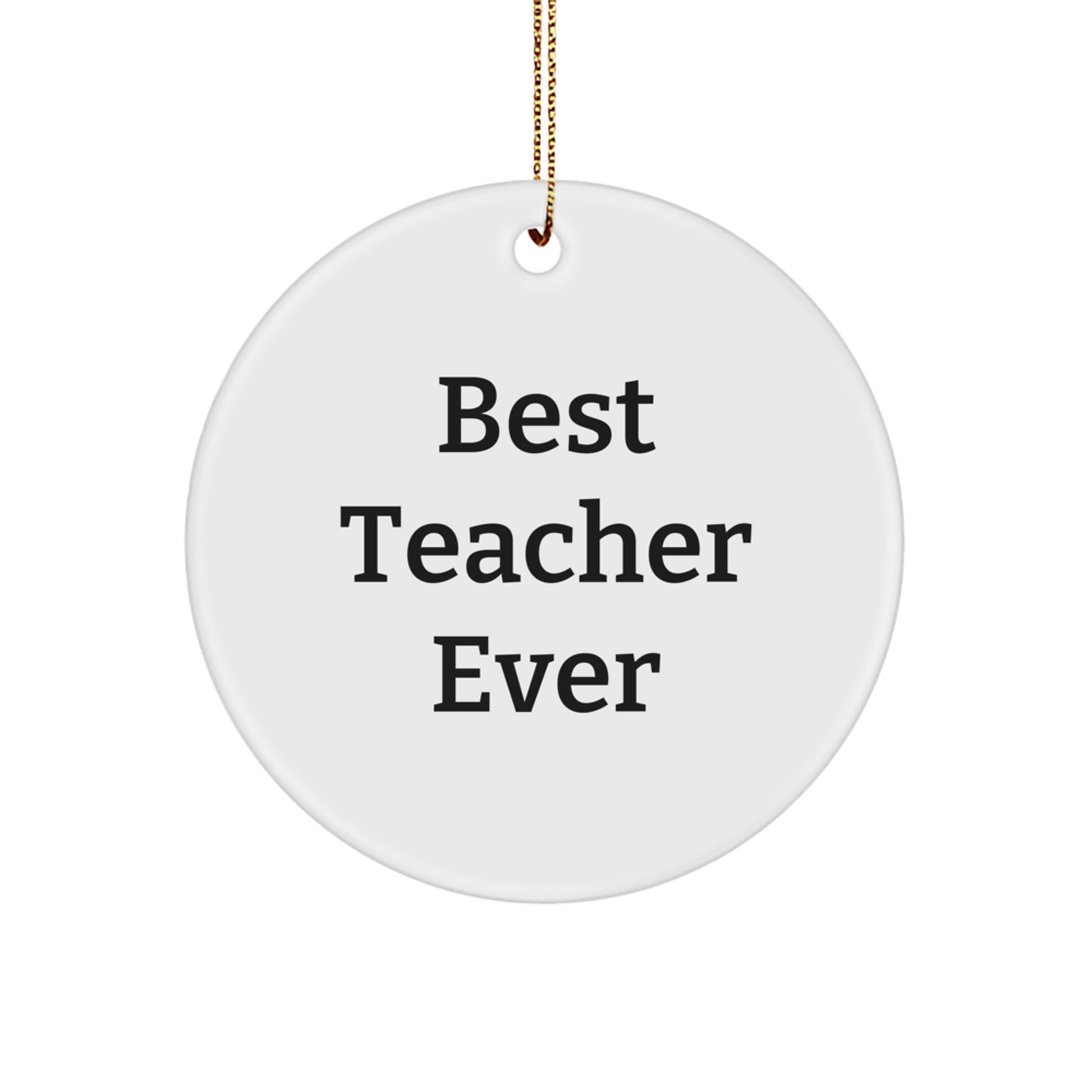 Funny Teacher Gifts from Best Teacher Ever - Inspirational Circle Ornament for Christmas - Image 1