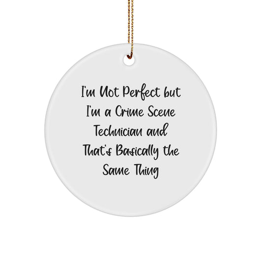 Funny Crime Scene Technician Gifts from Men to Women - Circle Ornament for Christmas - Image 1