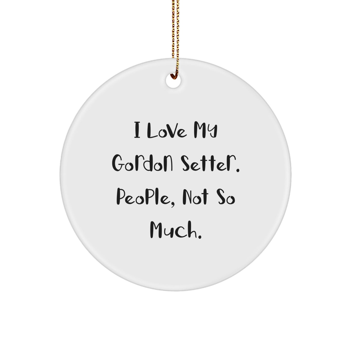 Funny Gordon Setter Dog Gifts from Friends for Christmas Unique Circle Ornament - Image 1