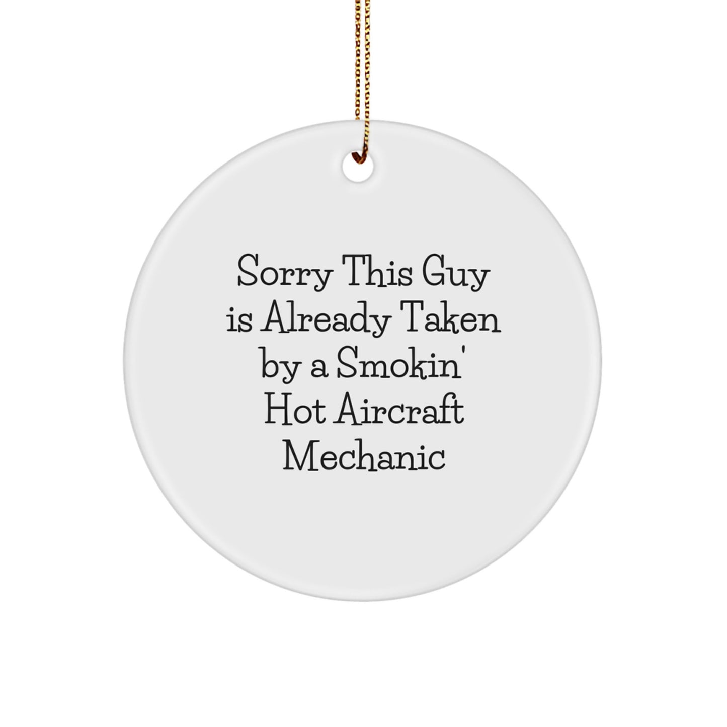 Funny Gifts for Aircraft Mechanic, Circle Ornament, Christmas Unique Aviation Decorations from Friends for Men - Image 1