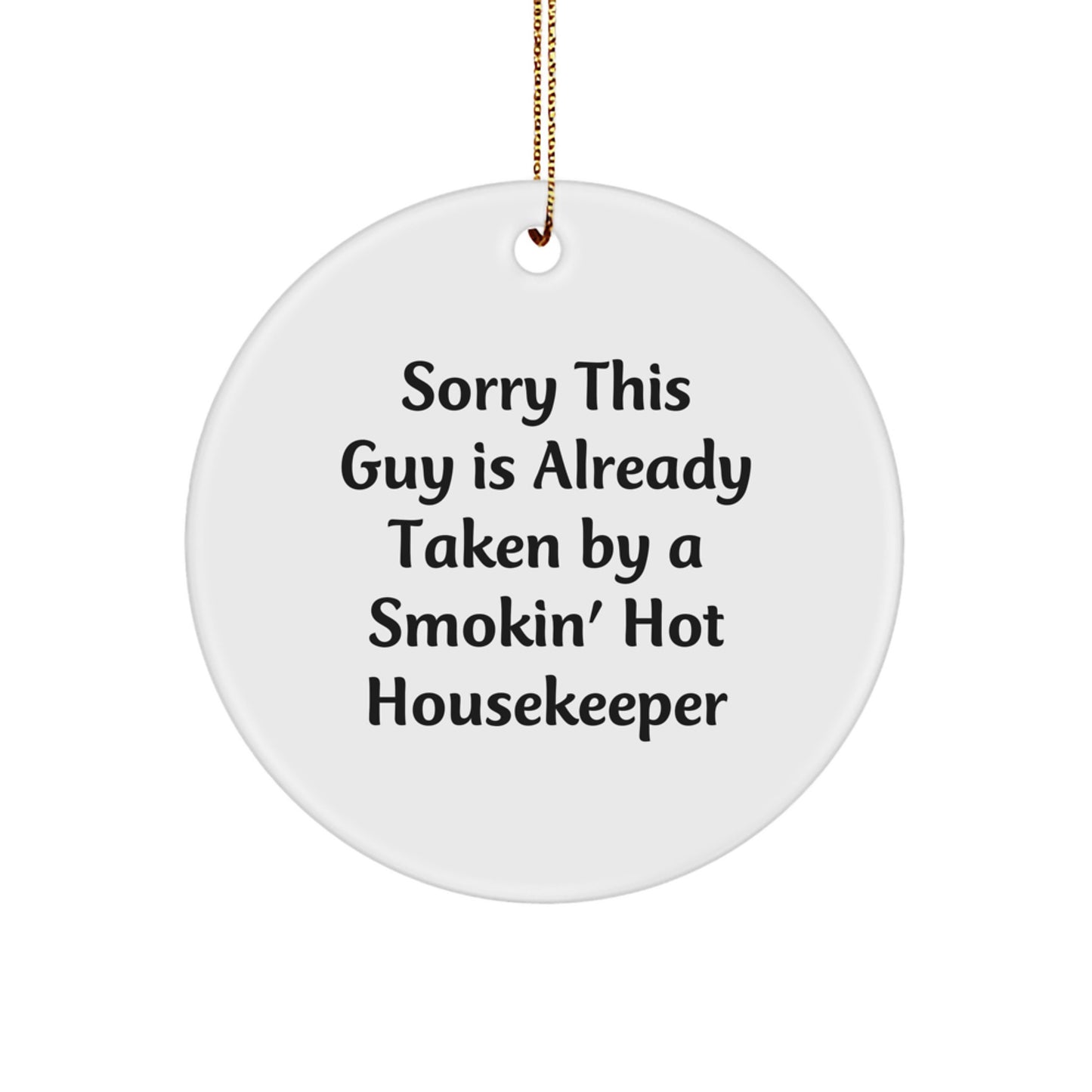 Funny Housekeeper Gifts from Men for Housekeeper Christmas Unique Ornaments Circle Shaper - Image 1
