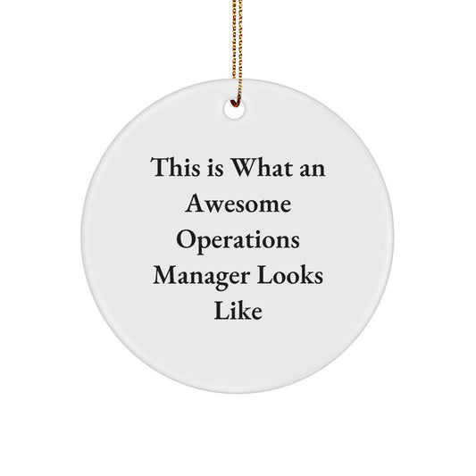 Funny Operations Manager Gifts from Friends - This Is What An Awesome Operations Manager Looks Like Christmas Circle Ornament - Image 1