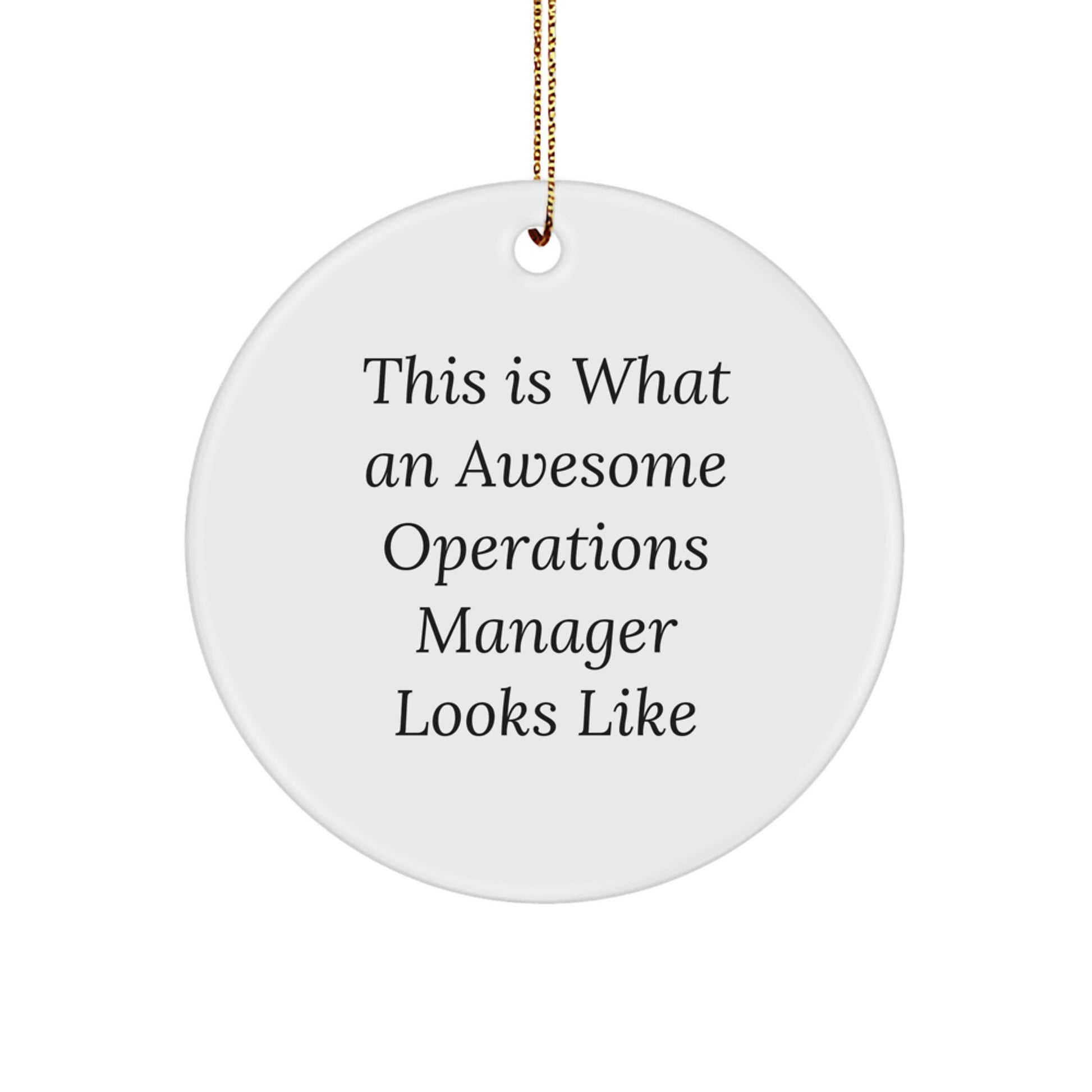 Funny Operations Manager Gifts from Friends, Christmas Circle Ornament, 'This Is What An Awesome Operations Manager Looks Like' - Operations Manager Gifts - Image 1