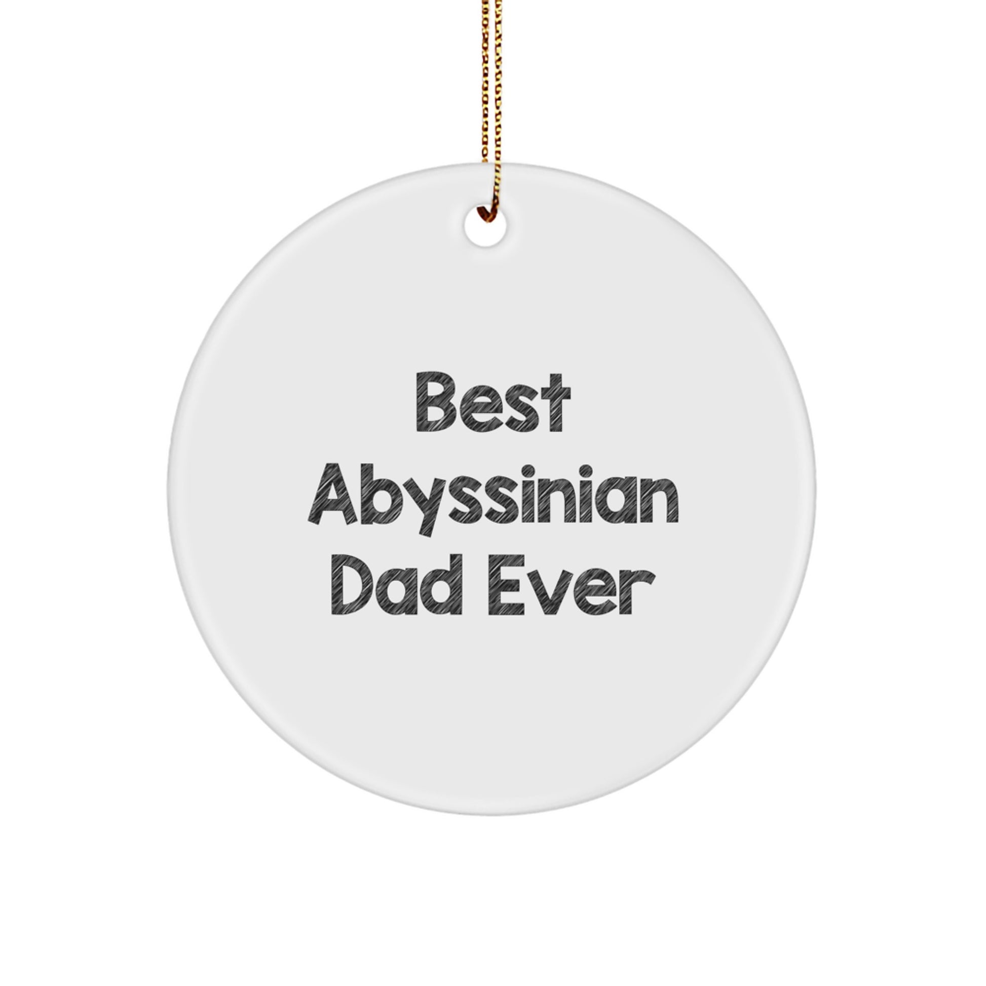 Abyssinian Cat Lovers' Christmas Unique Gift, Funny Circle Ornament for Dad, Gifts from Men to Family, Best Abyssinian Dad Ever - Image 1